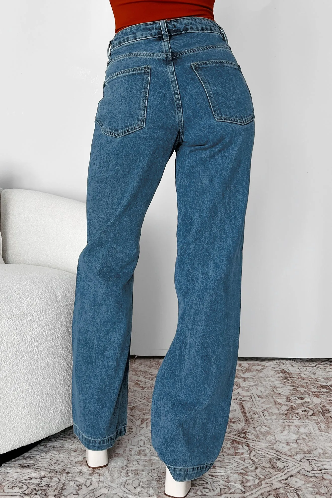 Adler High Rise Relaxed Fit 90s Flare Jeans (Dark Denim)