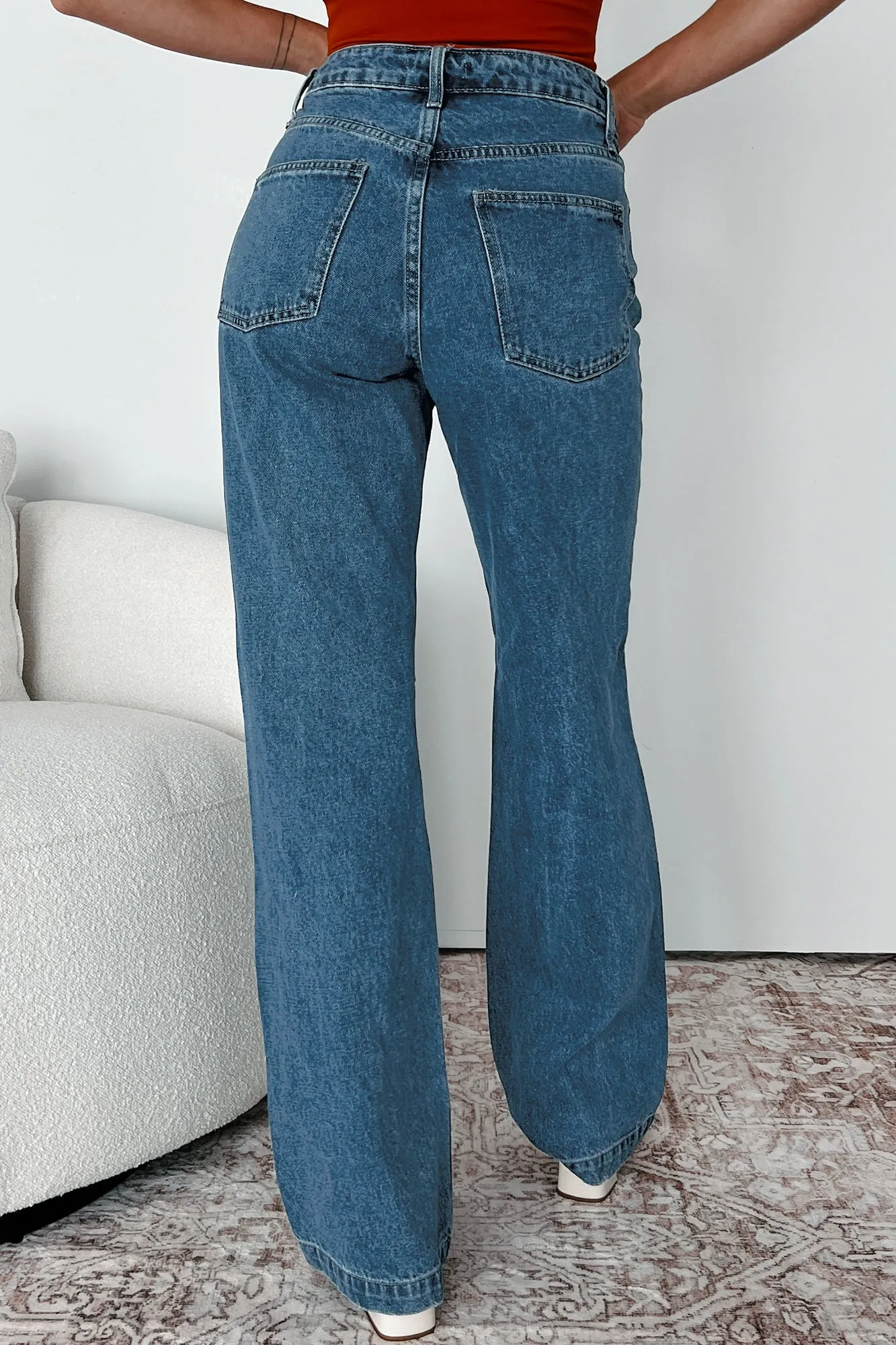 Adler High Rise Relaxed Fit 90s Flare Jeans (Dark Denim)