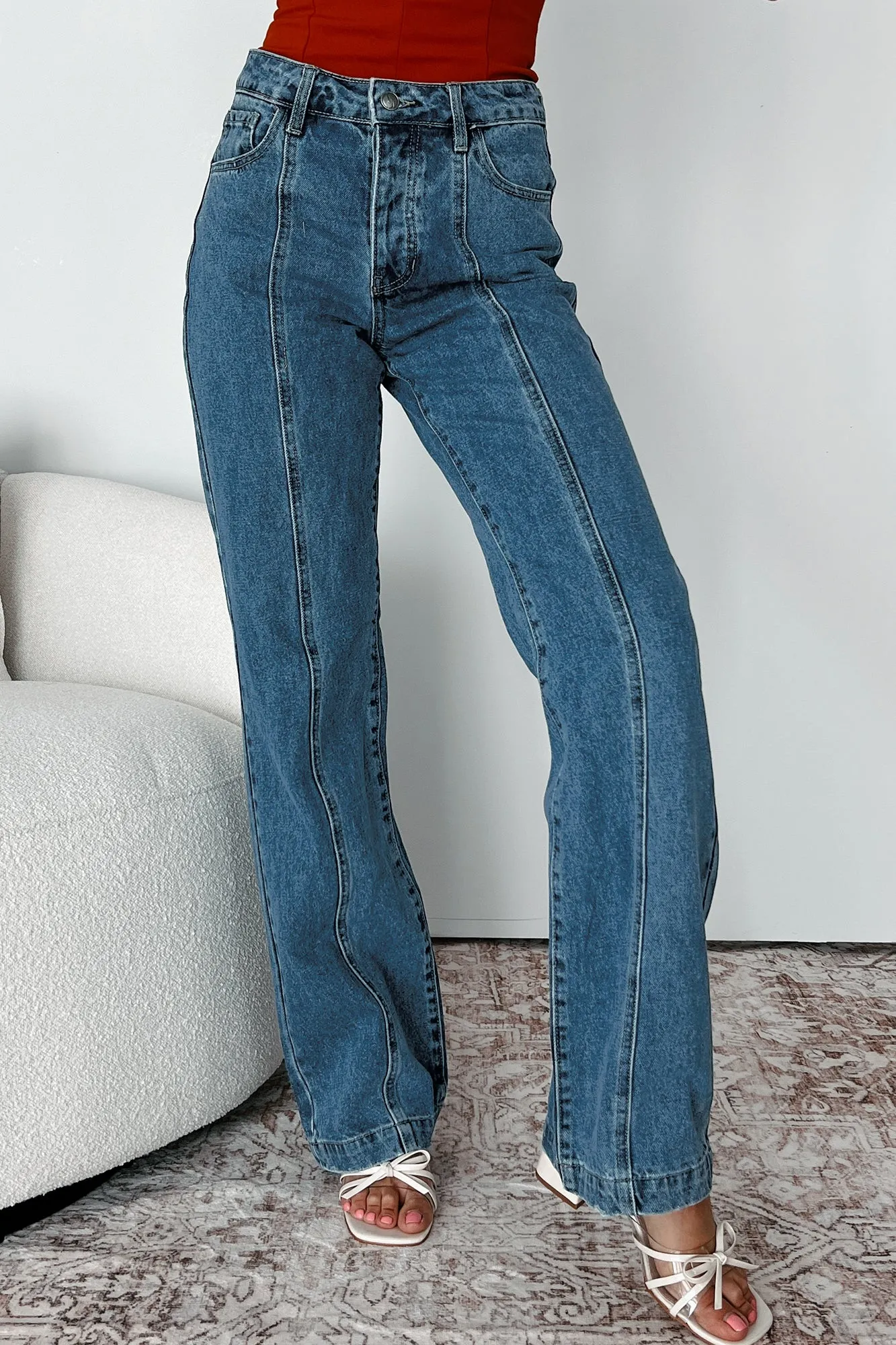 Adler High Rise Relaxed Fit 90s Flare Jeans (Dark Denim)