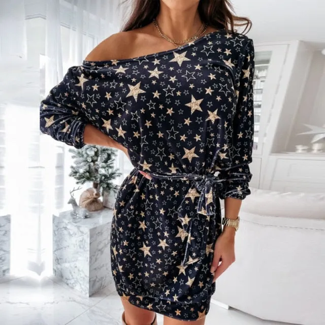 Amy Fashion - Elegant Puff Shoulder Long Sleeve Dresses