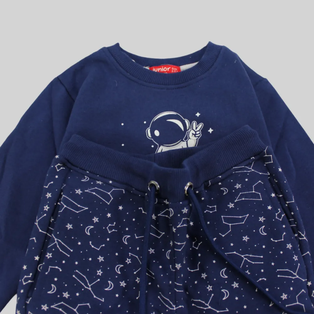 Baby Astronaut Long-Sleeved Fleeced Pajama