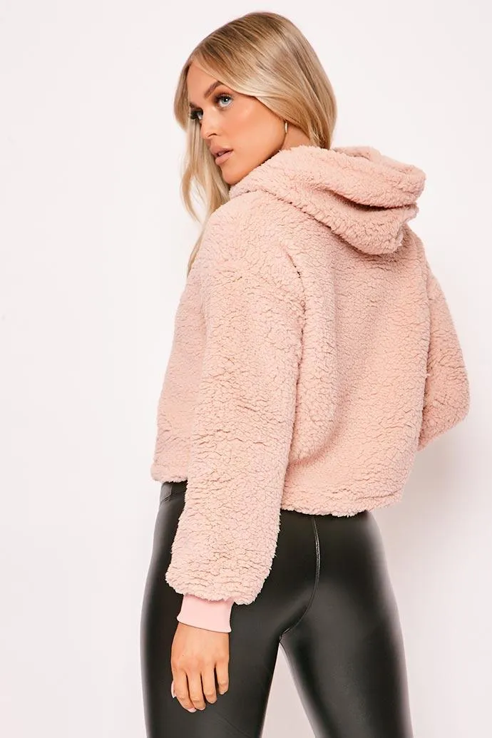 Briony - Pink Soft Teddy Hoodie