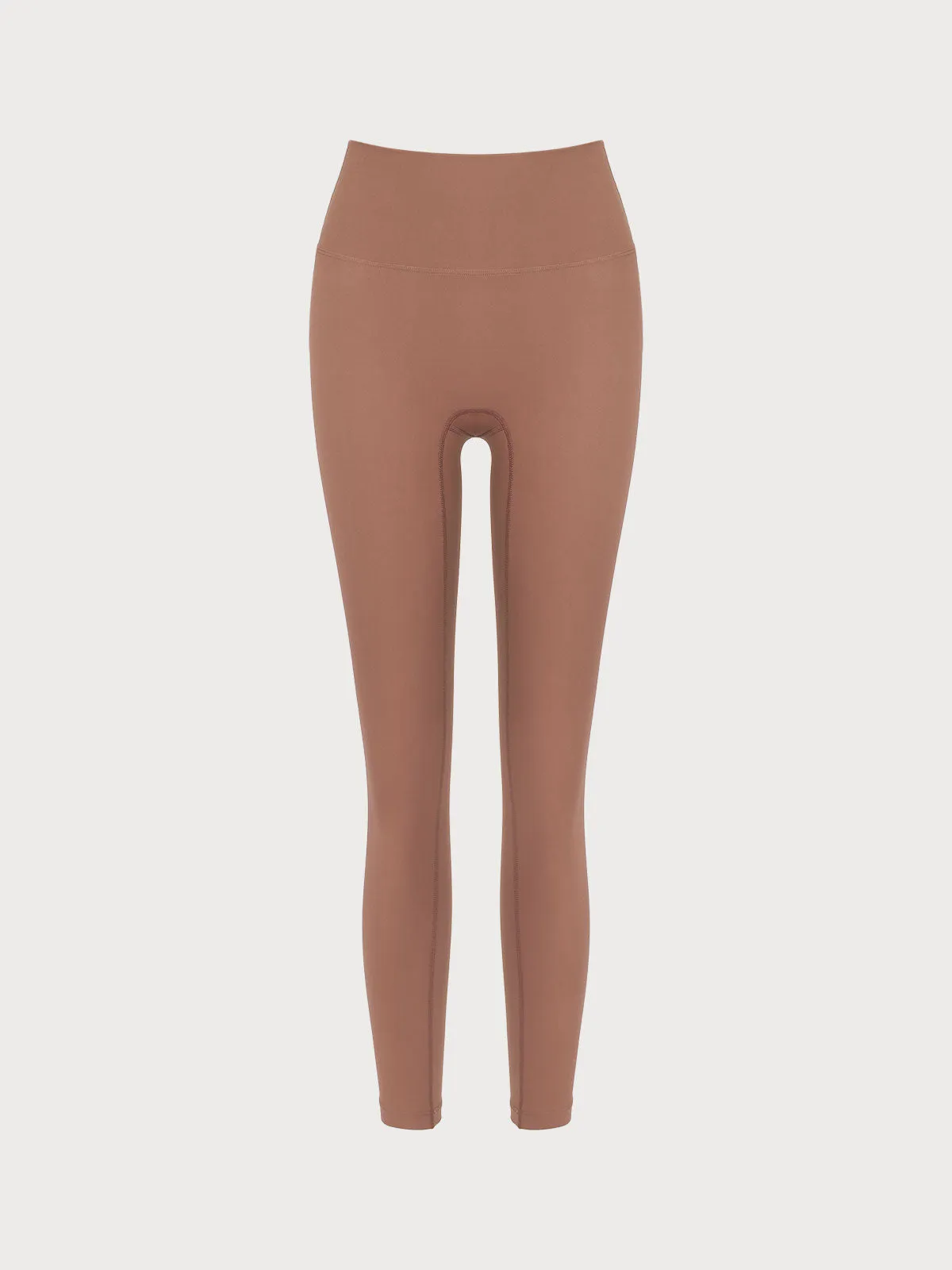 Brown Middle Waisted Leggings 25″