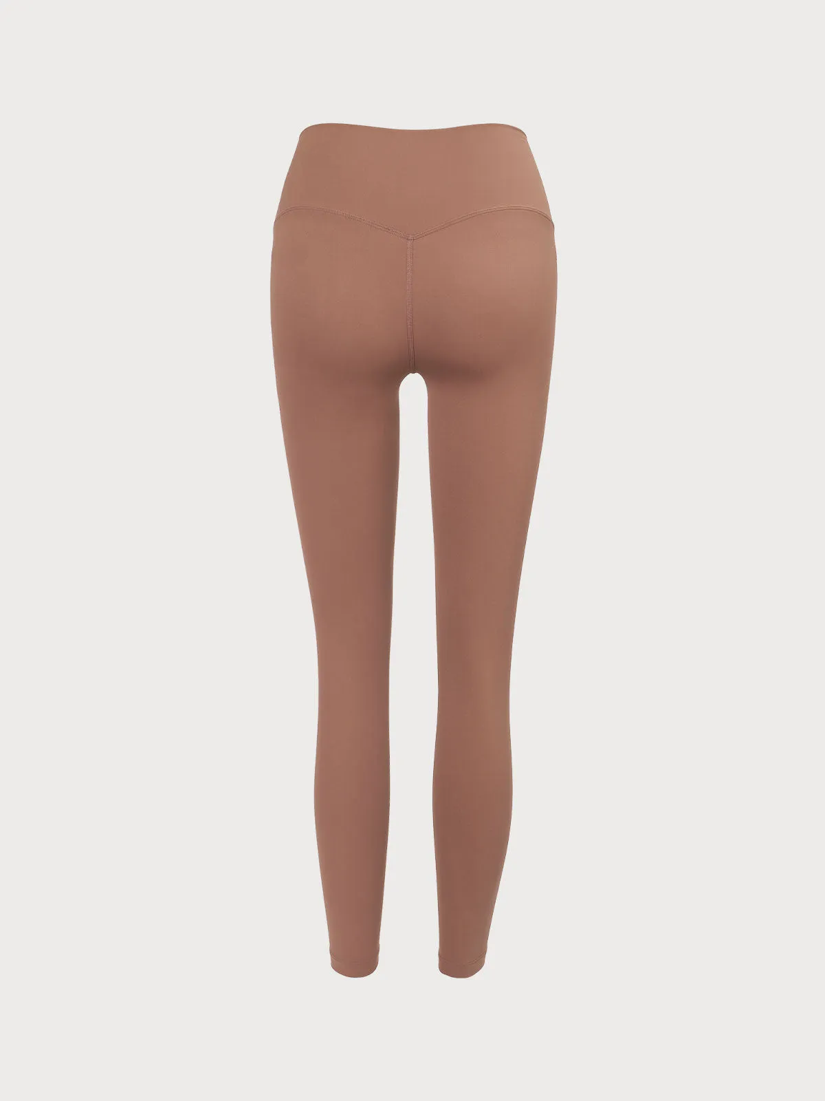 Brown Middle Waisted Leggings 25″