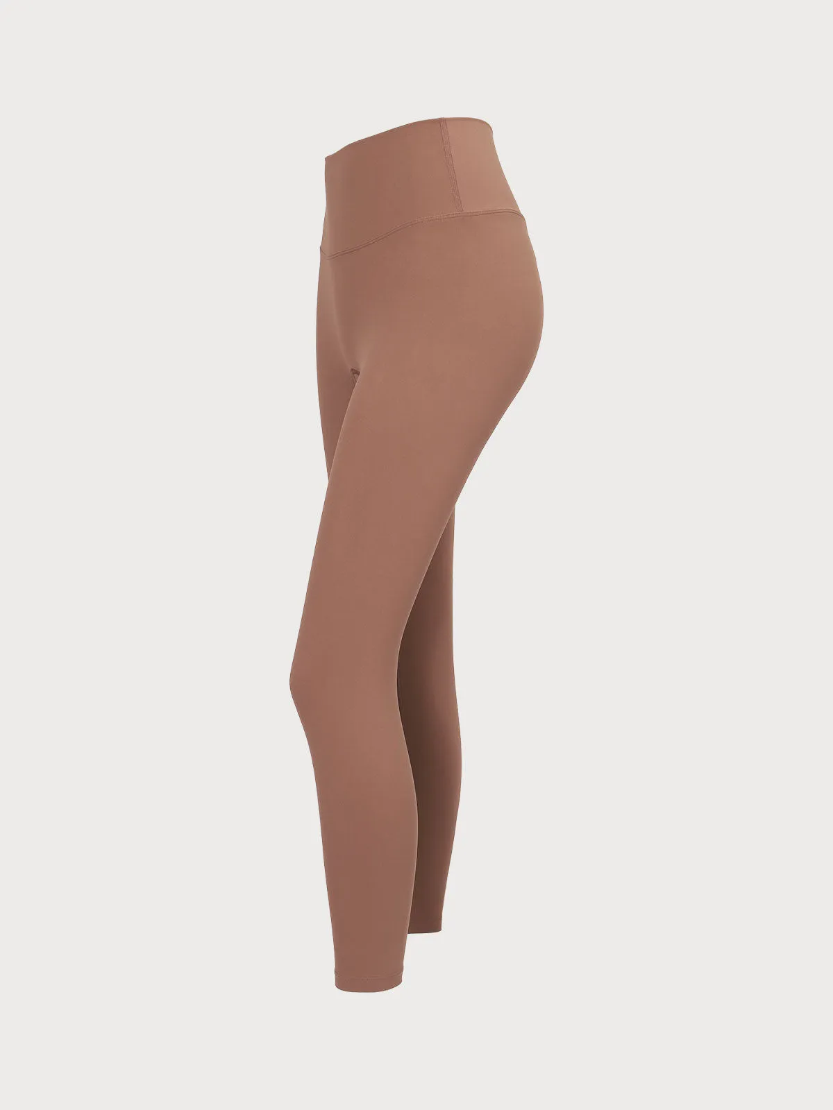 Brown Middle Waisted Leggings 25″