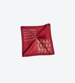 Burgundy Paisley Pocket Square