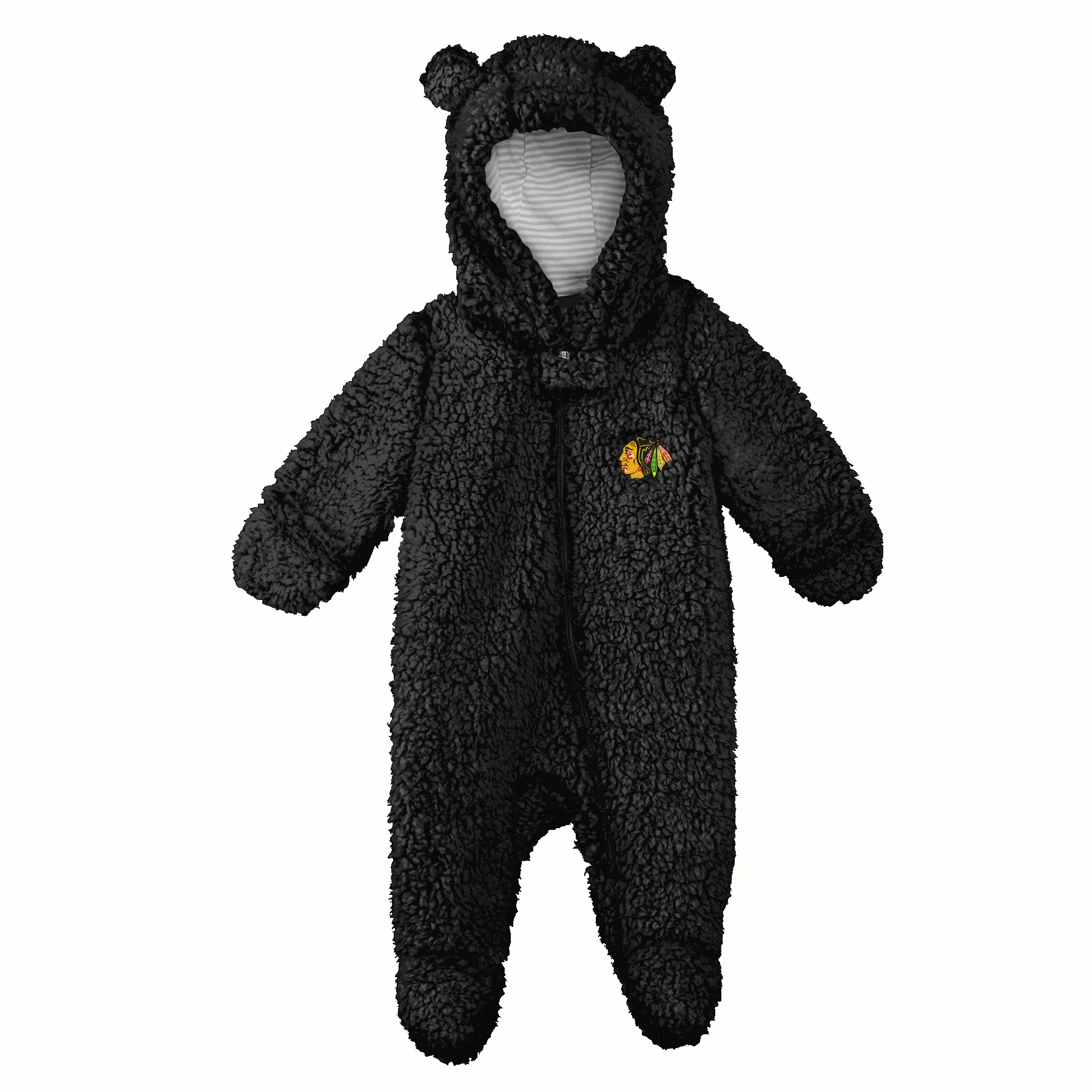 Chicago Blackhawks Infant Nap Teddy Fleece Full Zip Super Soft Coverall Hoodie