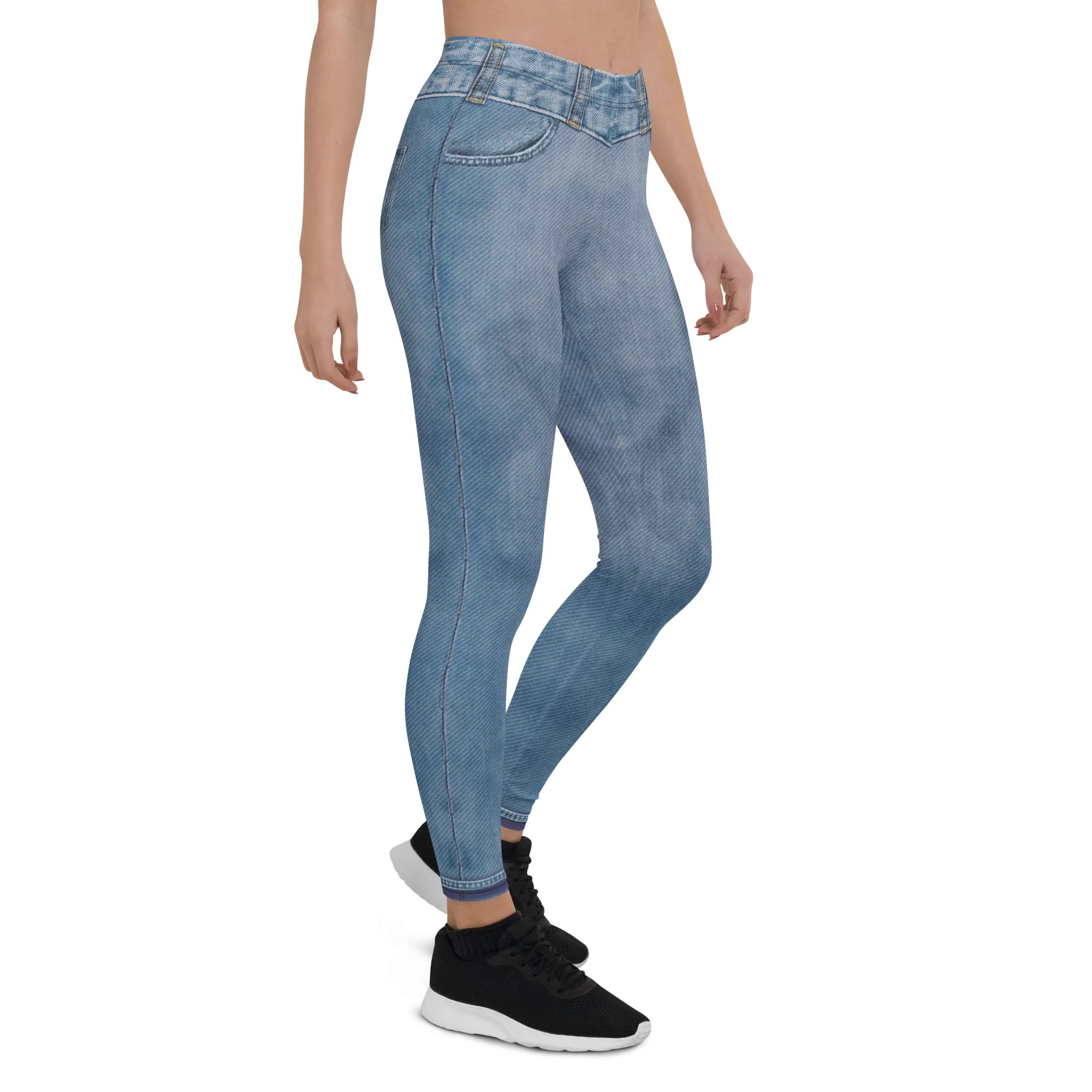 Denim Jeans Print Leggings