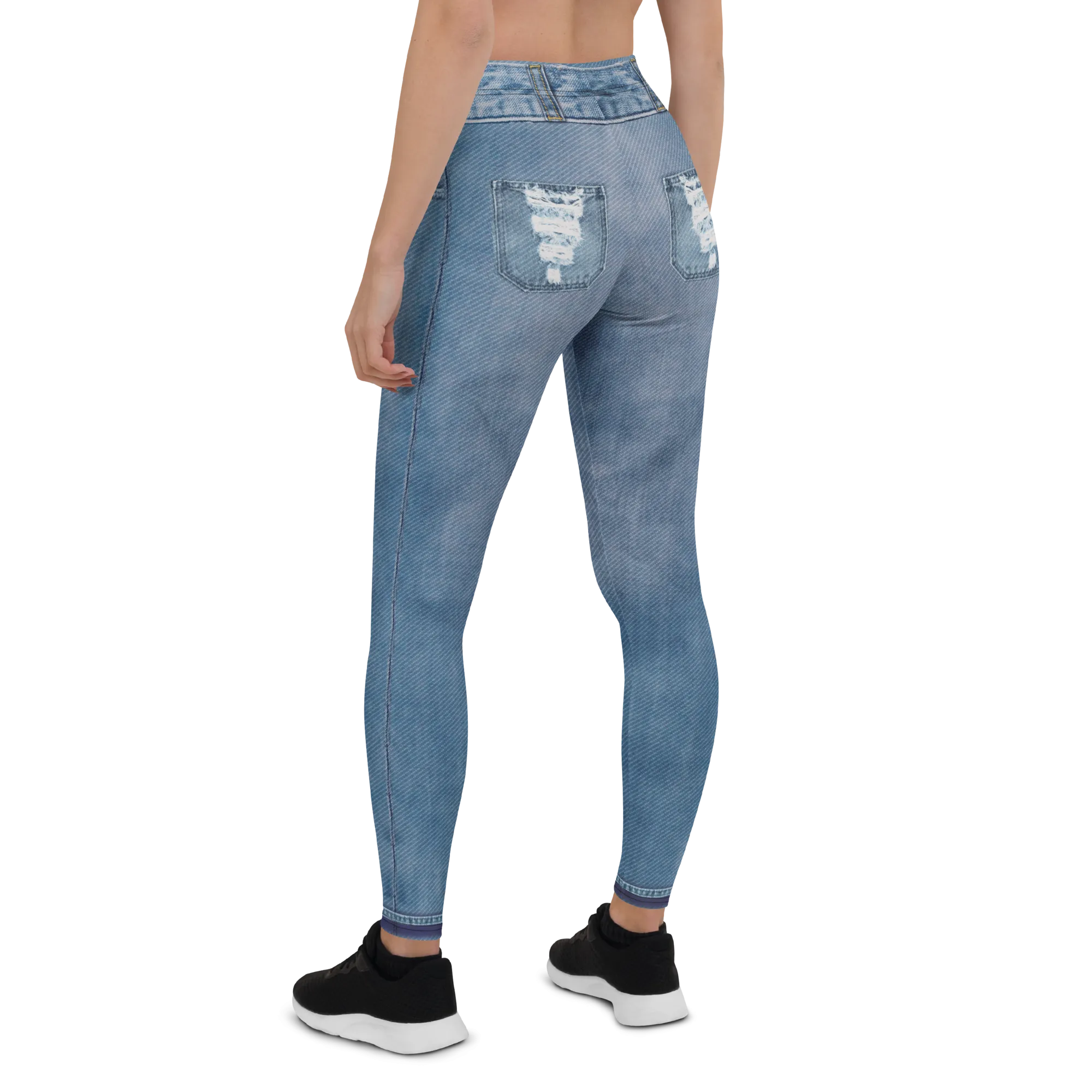 Denim Jeans Print Leggings