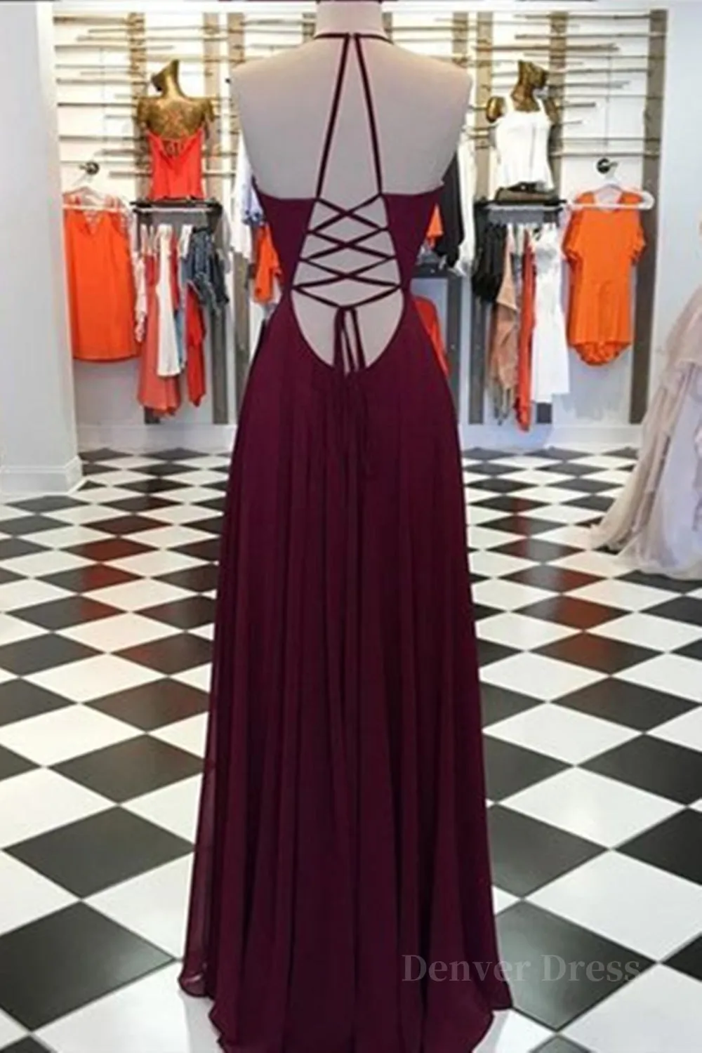 Elegant V Neck Open Back Burgundy Prom Dresses Open Back Burgundy Formal Dresses Long Burgundy Evening Dresses