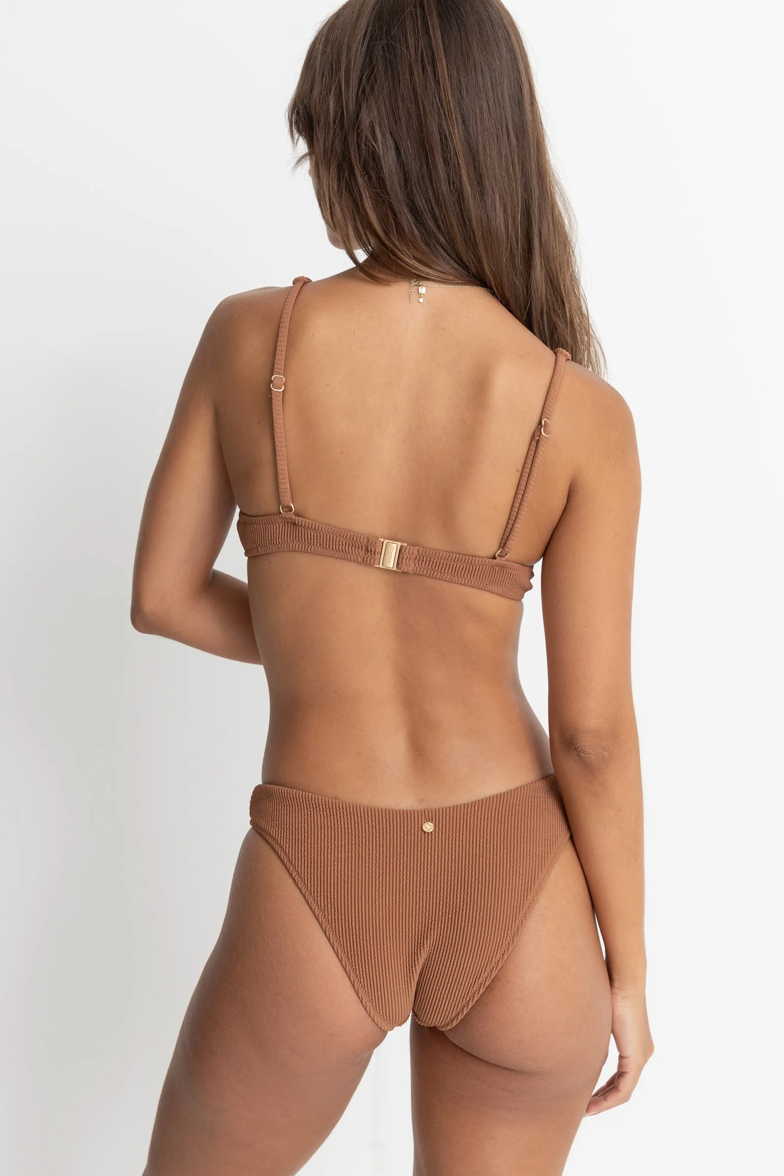 Essential Rib Underwire Top Coffee