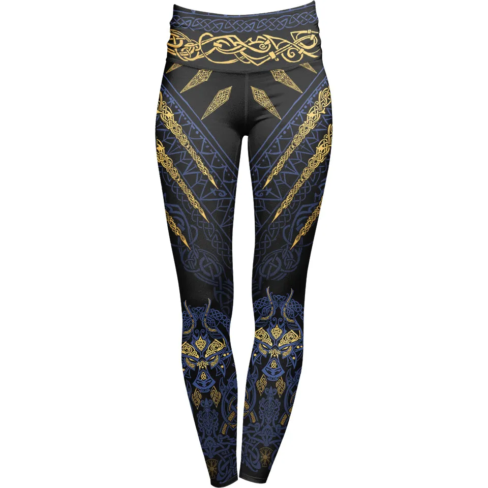 Fenrir's Wrath High Waisted Leggings - Blue Edition