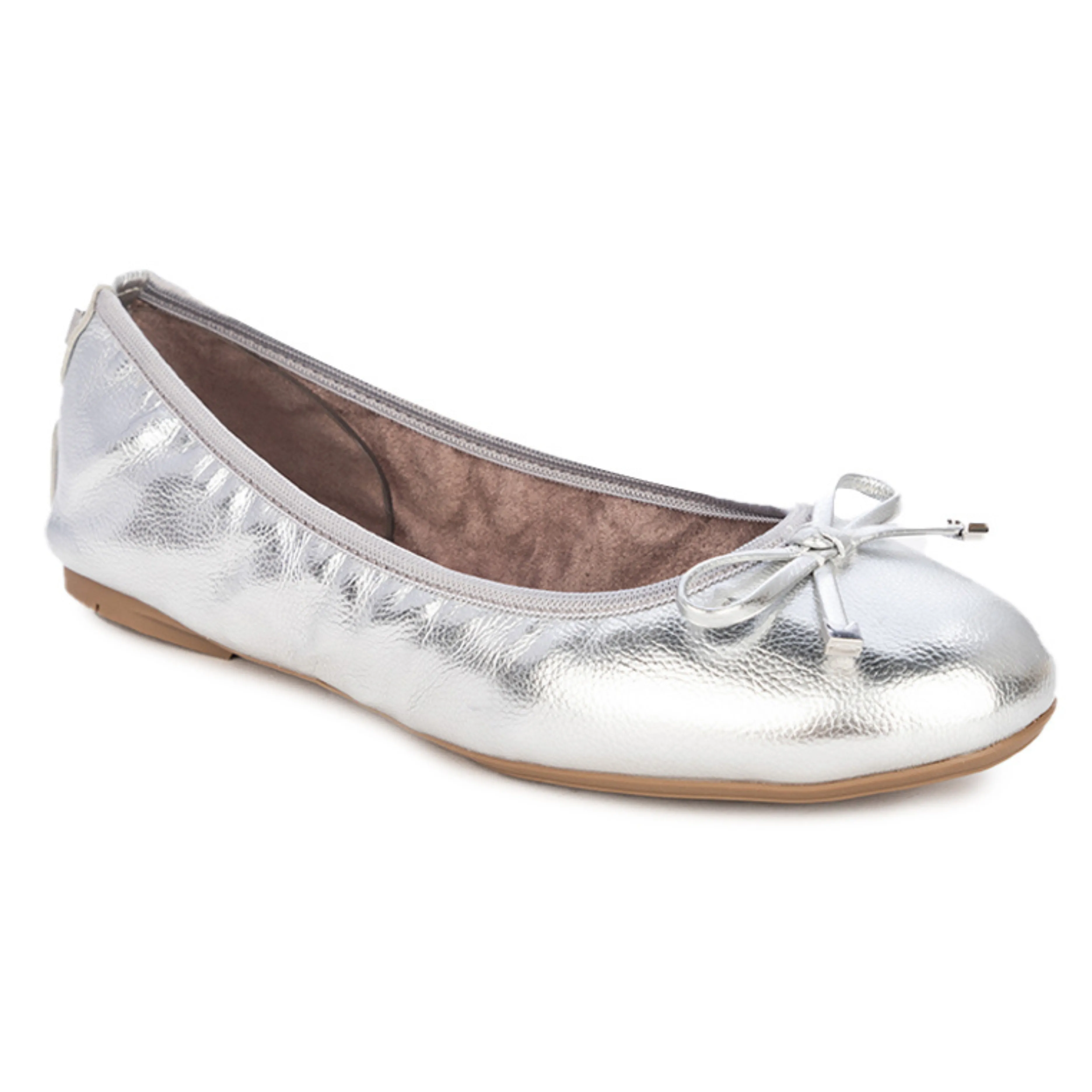 FRANKIE Ballet Flat Shoes - Silver Metallic