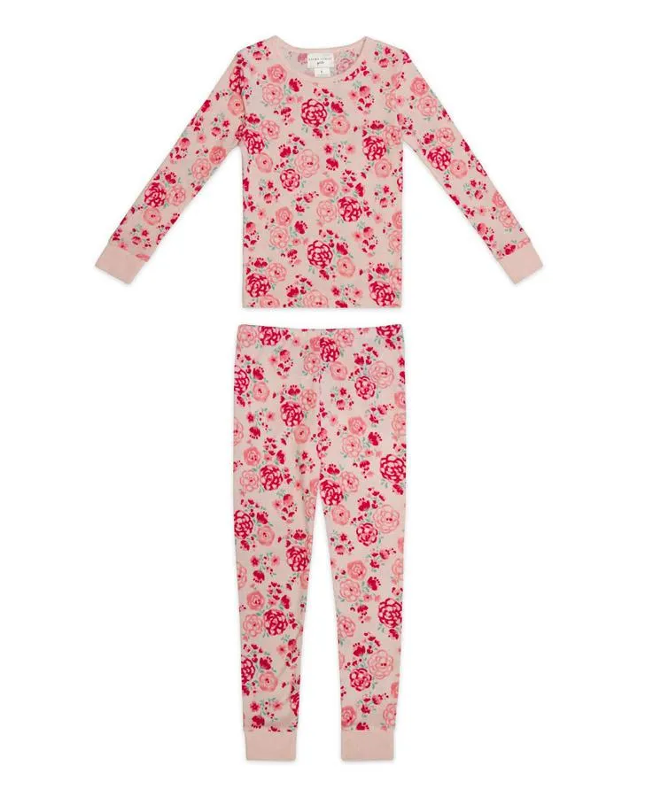 Girls Long Sleeve Sleep Set in Spring Floral