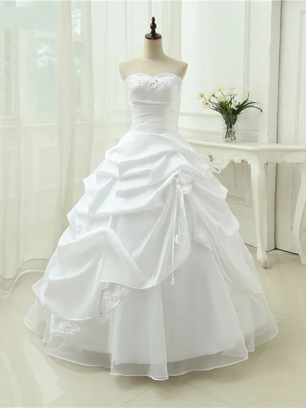 Gorgeous Sweetheart Beaded Ball Gowns Lace-Up Wedding Dresses