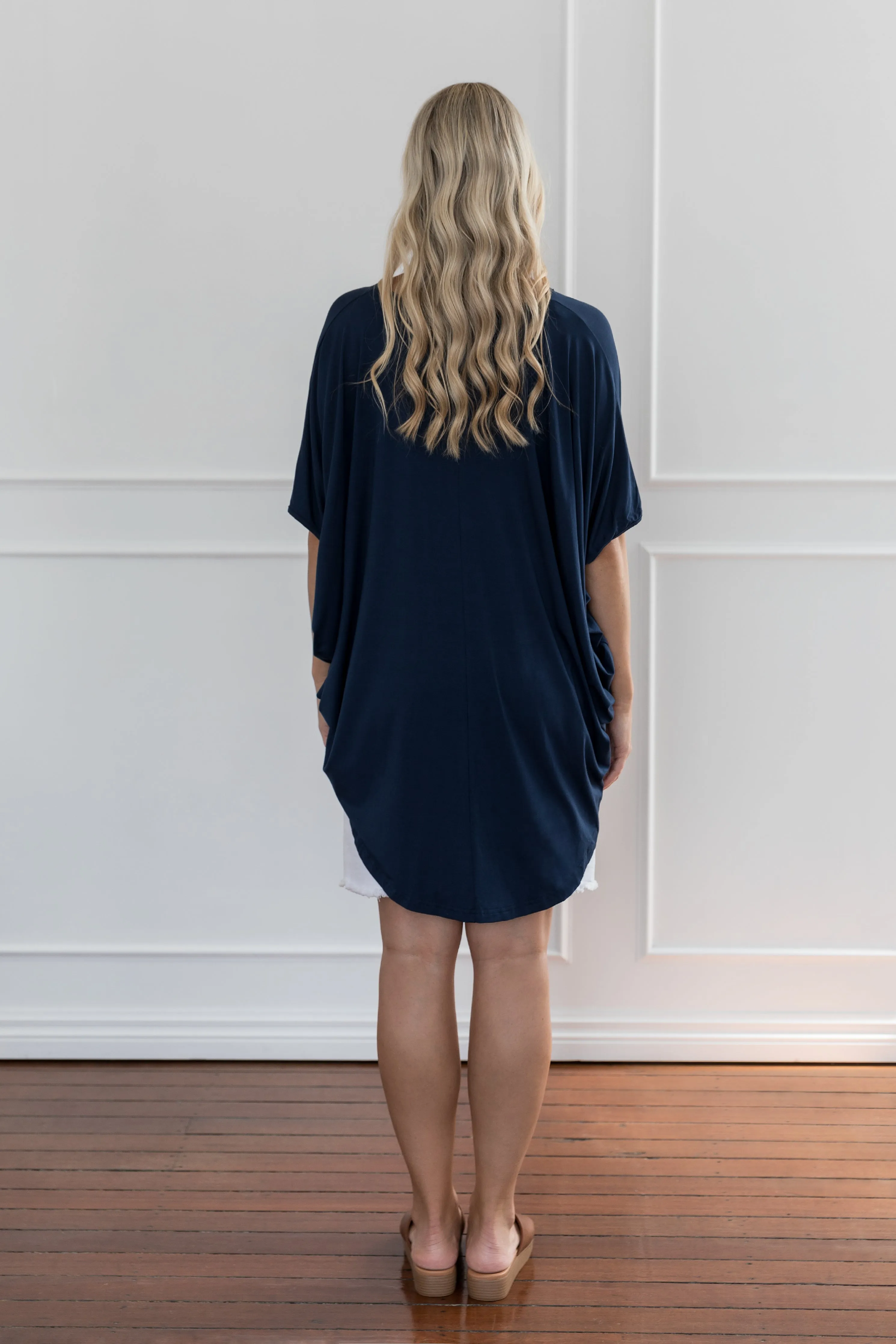 Hi Low Miracle Top | Navy