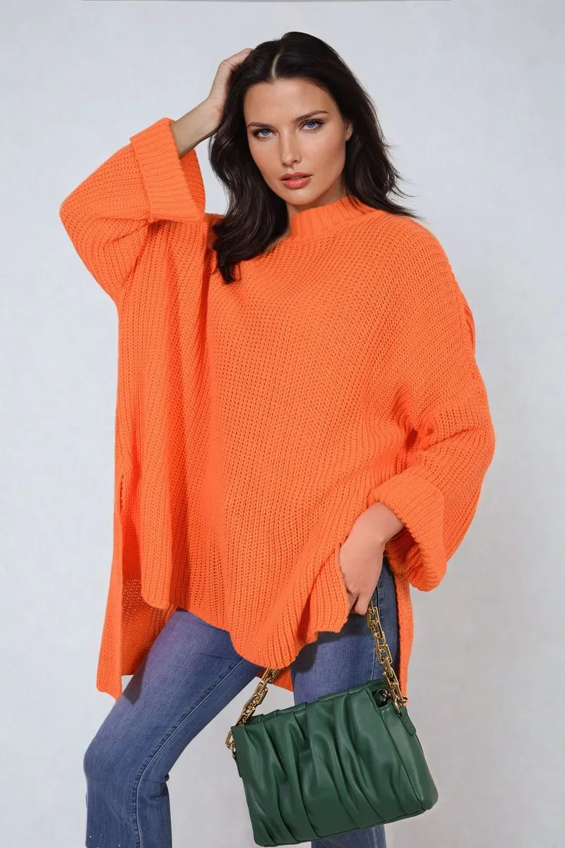 Honor High Neck Oversized Long Sleeve Knitted Jumper