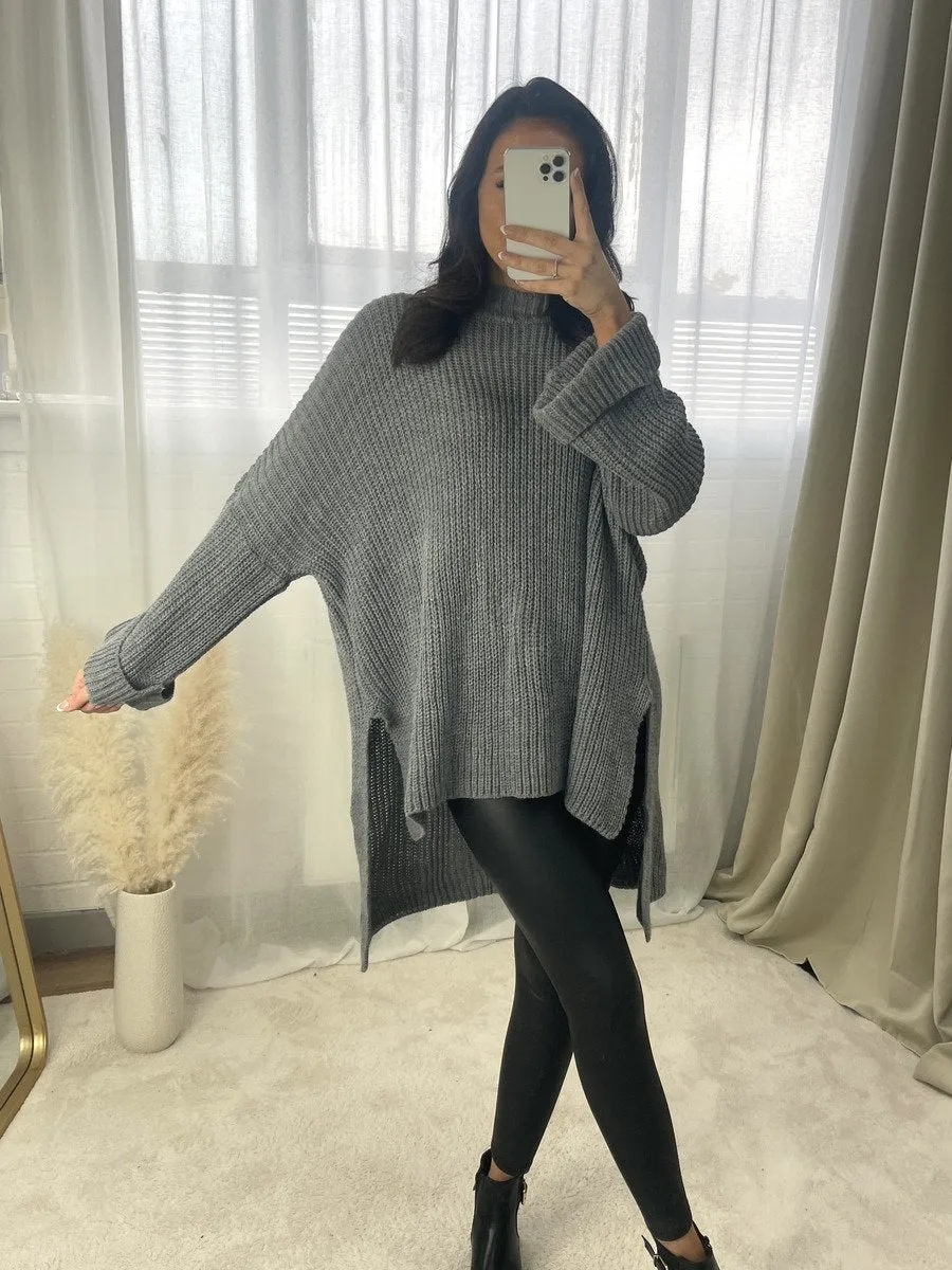 Honor High Neck Oversized Long Sleeve Knitted Jumper