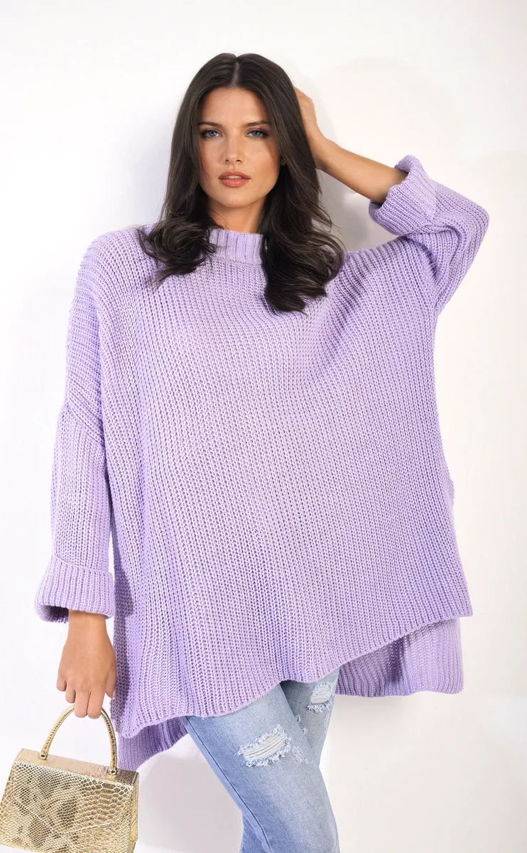 Honor High Neck Oversized Long Sleeve Knitted Jumper