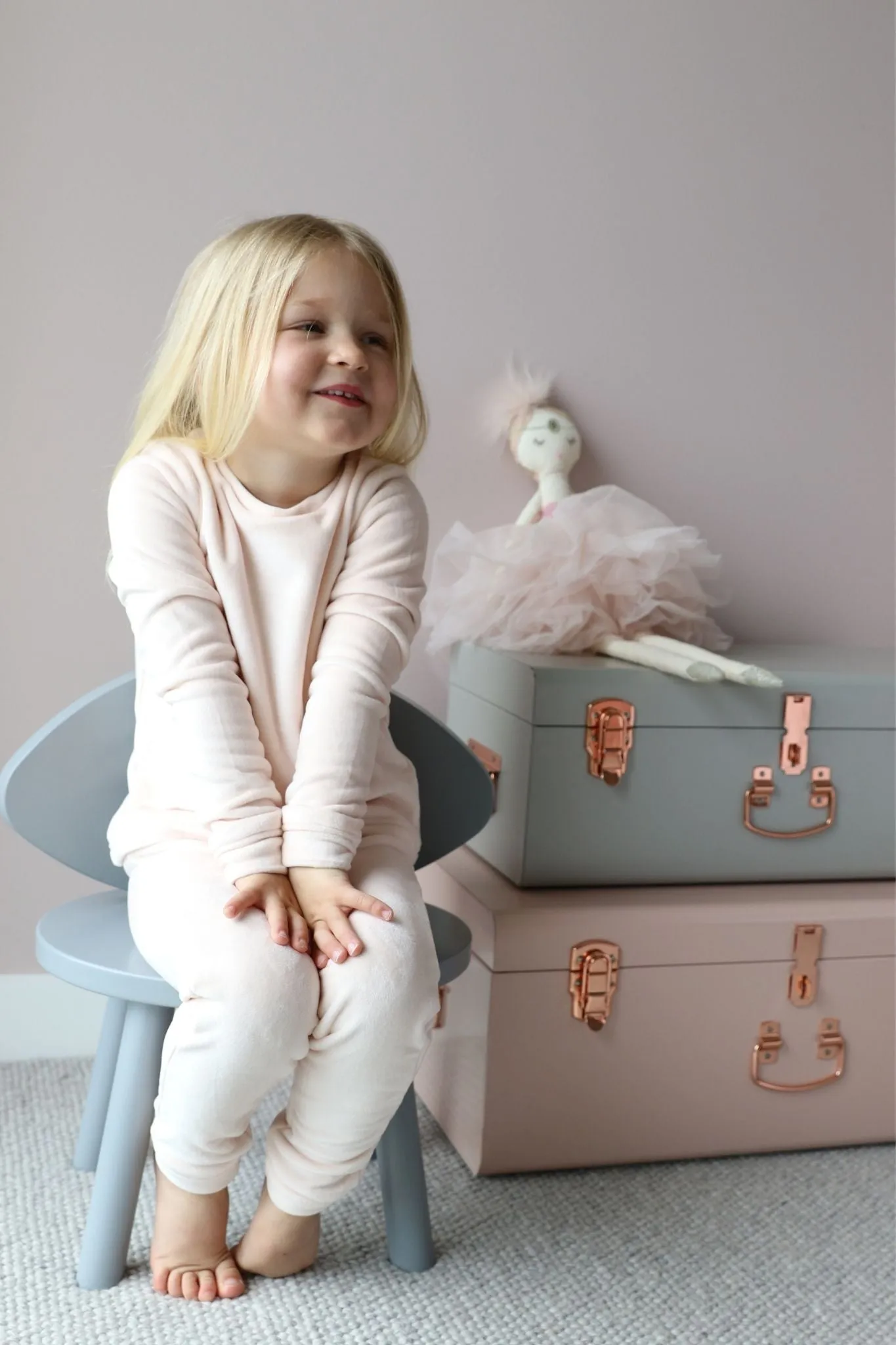 Kids Fleece Pyjama Set - Milani Blush