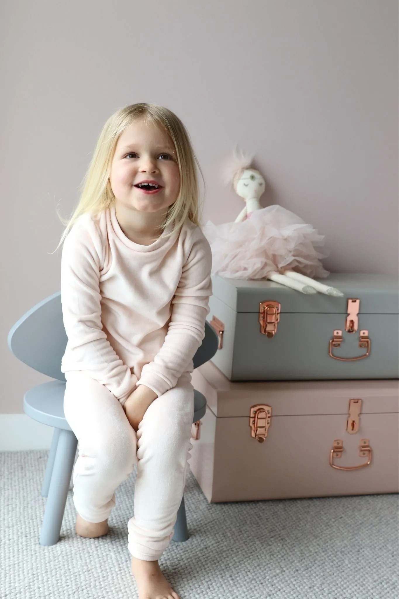 Kids Fleece Pyjama Set - Milani Blush