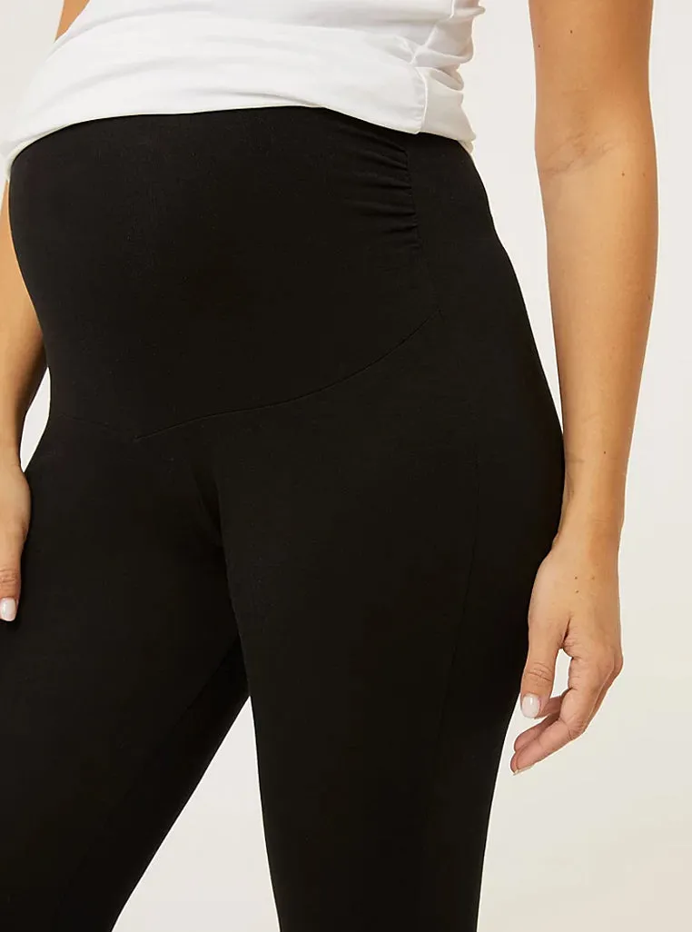 Ladies Cotton Black Maternity Leggings