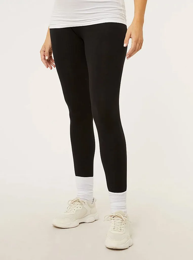 Ladies Cotton Black Maternity Leggings