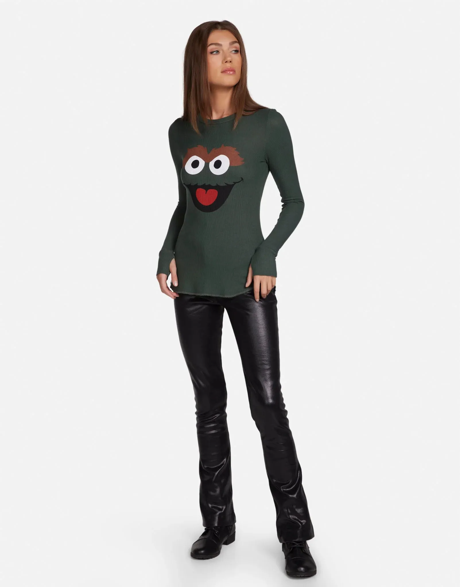 Lauren Moshi McKinley Oscar The Grouch Long Sleeved Tee