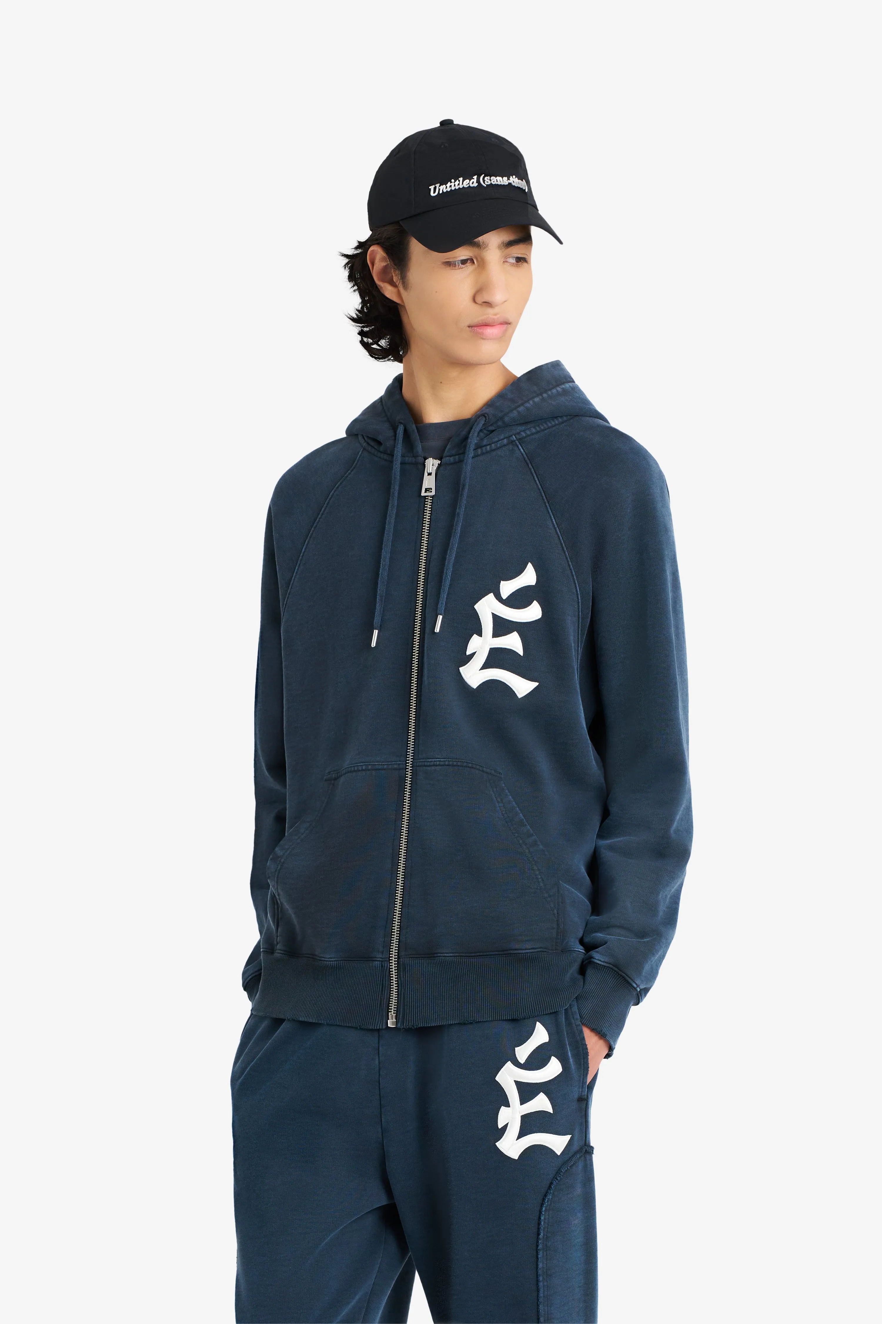 LOOSE ZIPPED HOODIE THE CITY NAVY