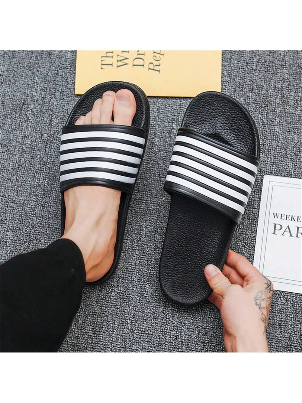 Men's Indoor/Outdoor Slippers With Thick And Comfortable Soles For A Cool Wear