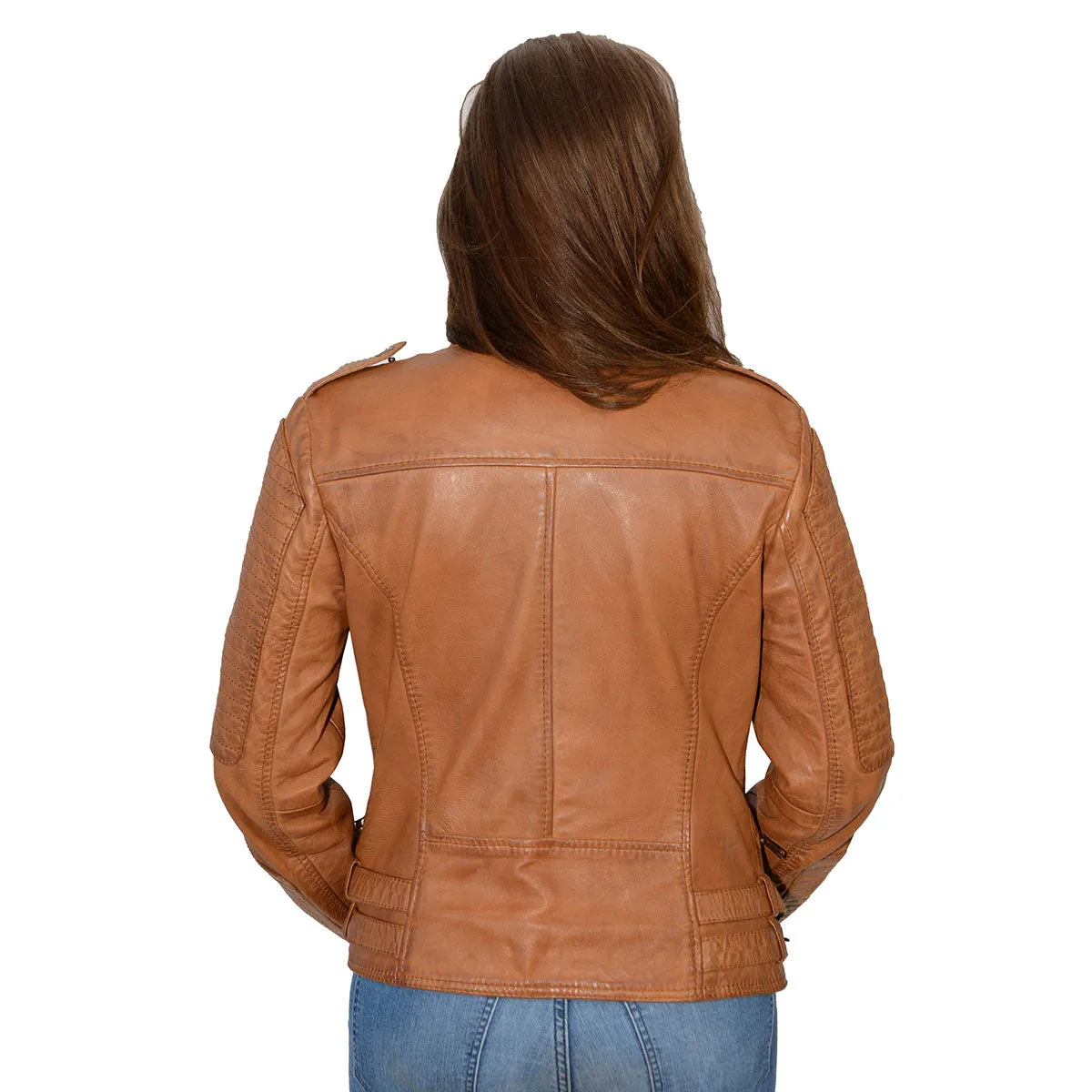 Milwaukee Leather SFL2820 Women's Caramel Color Quilted Lambskin