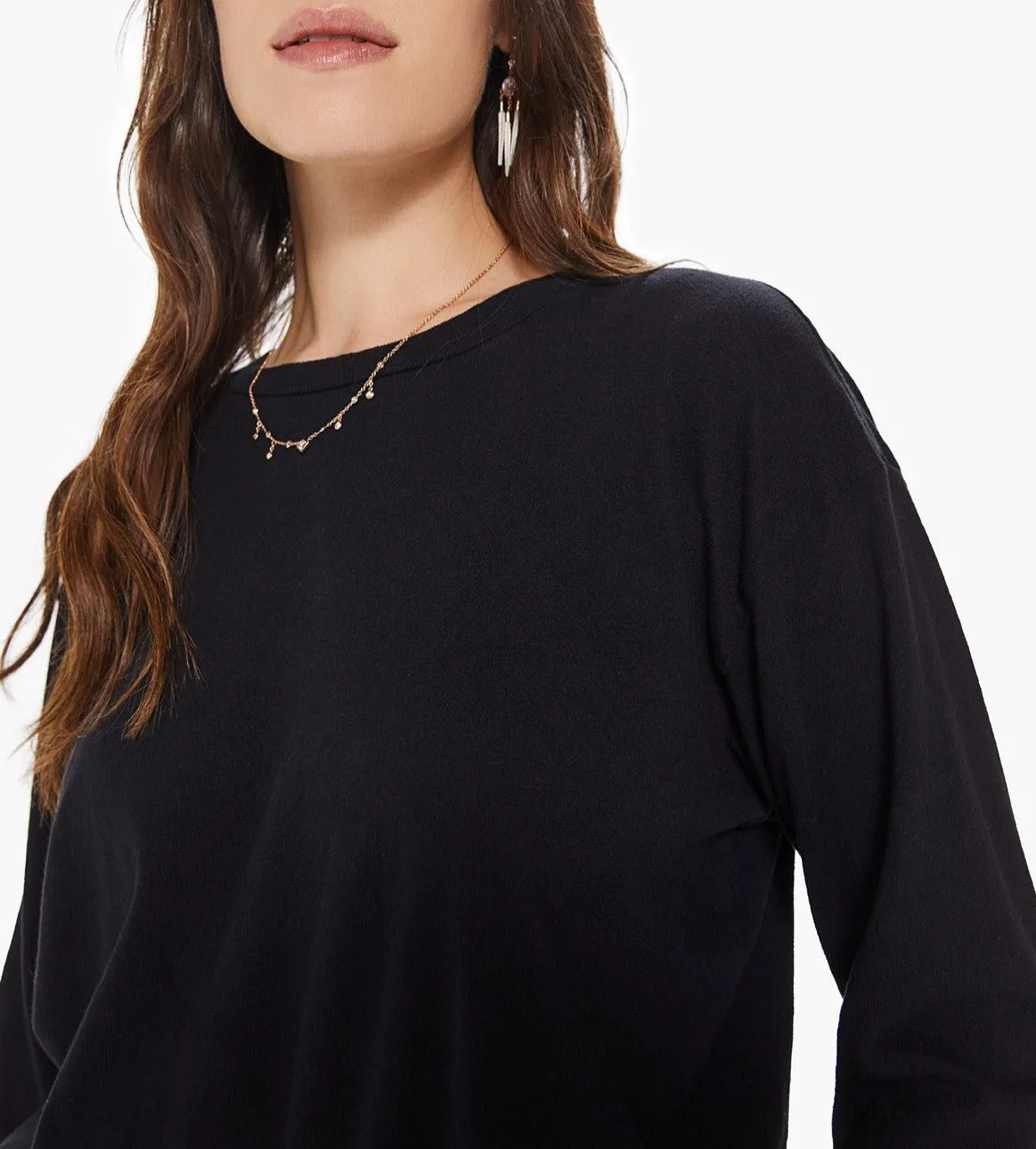 Mother L/S slouchy Cut Off in Black