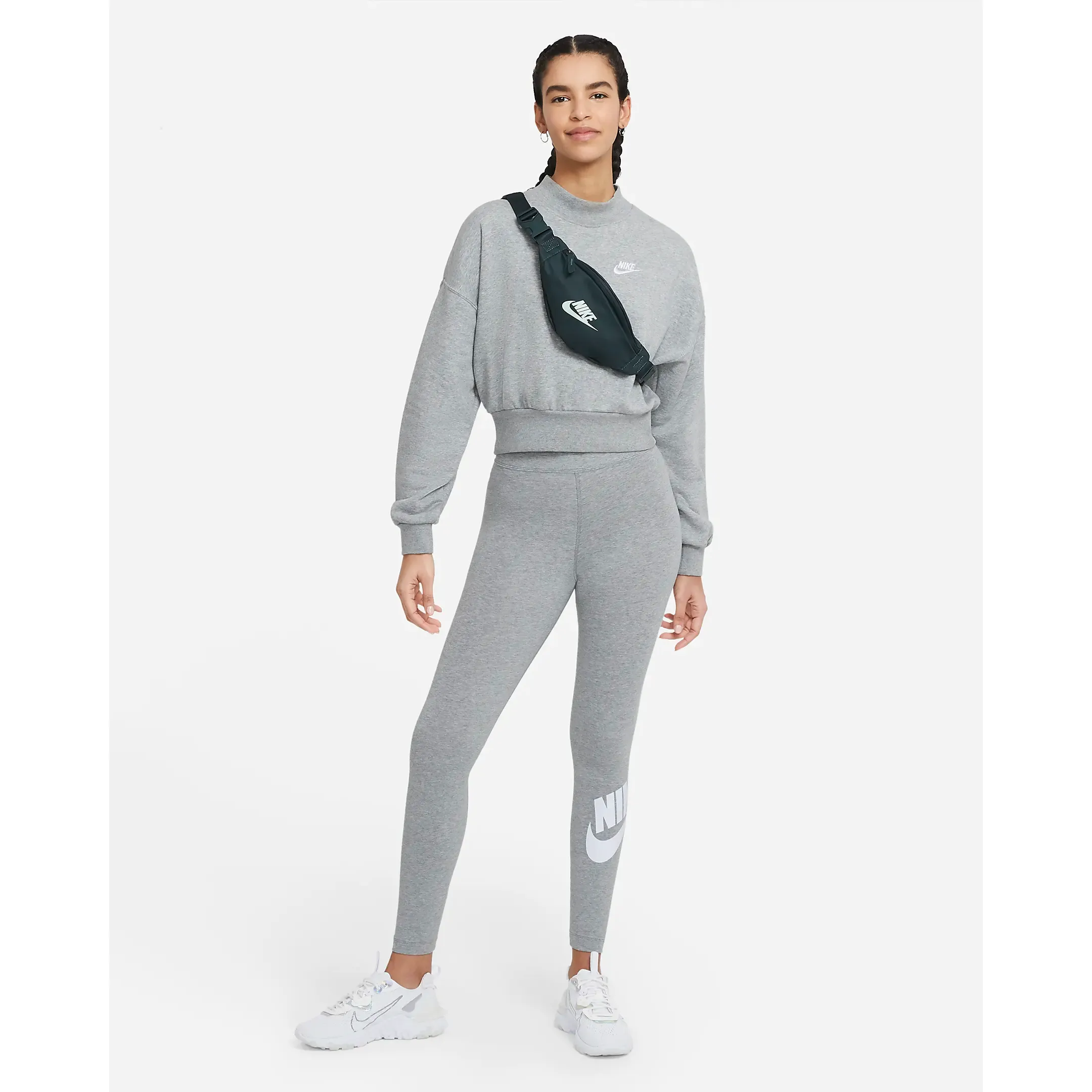 Nike Women's Sportswear Essential Leggings - Dark Grey Heather / White