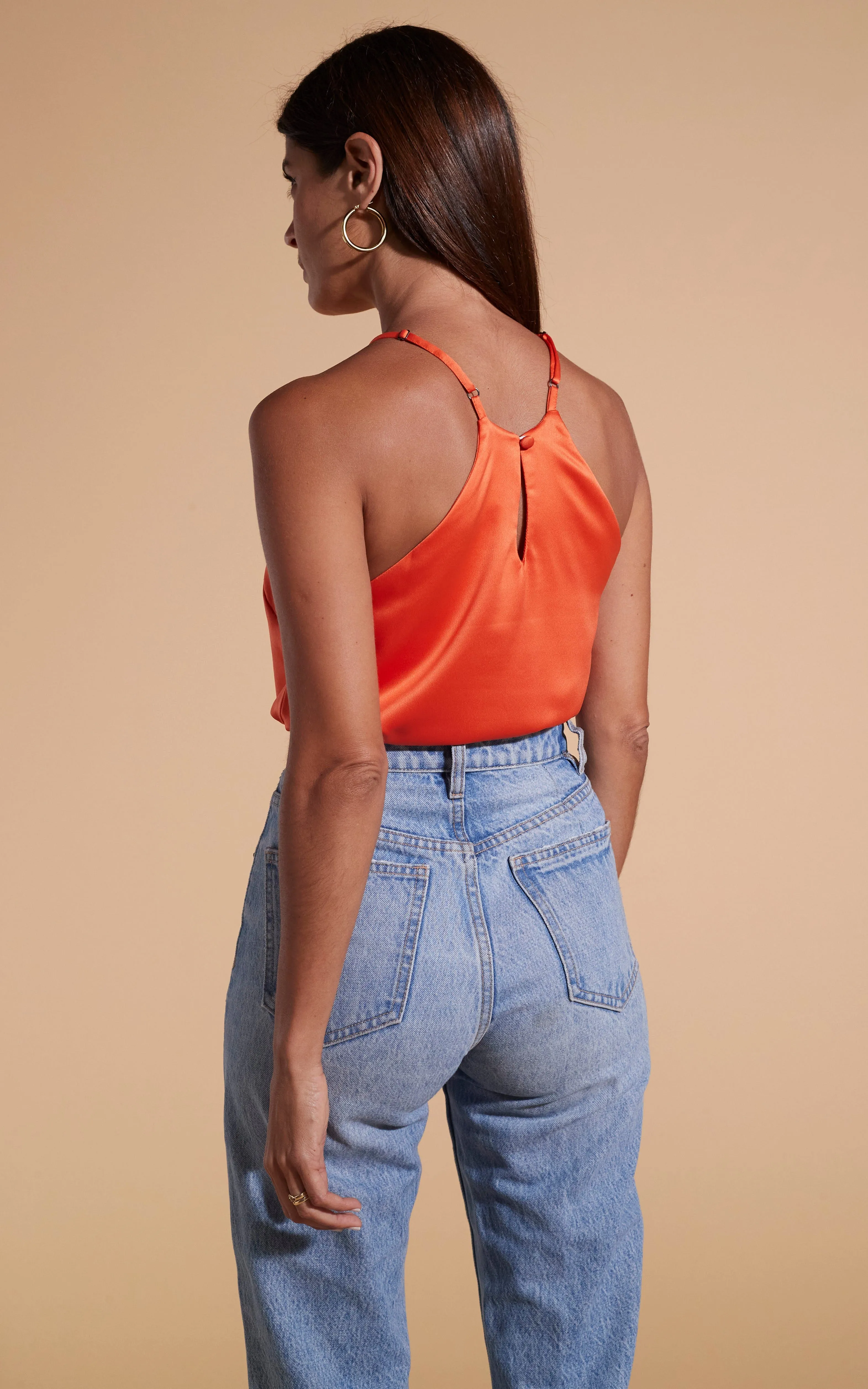 Nina Halter Cami Top In Orange