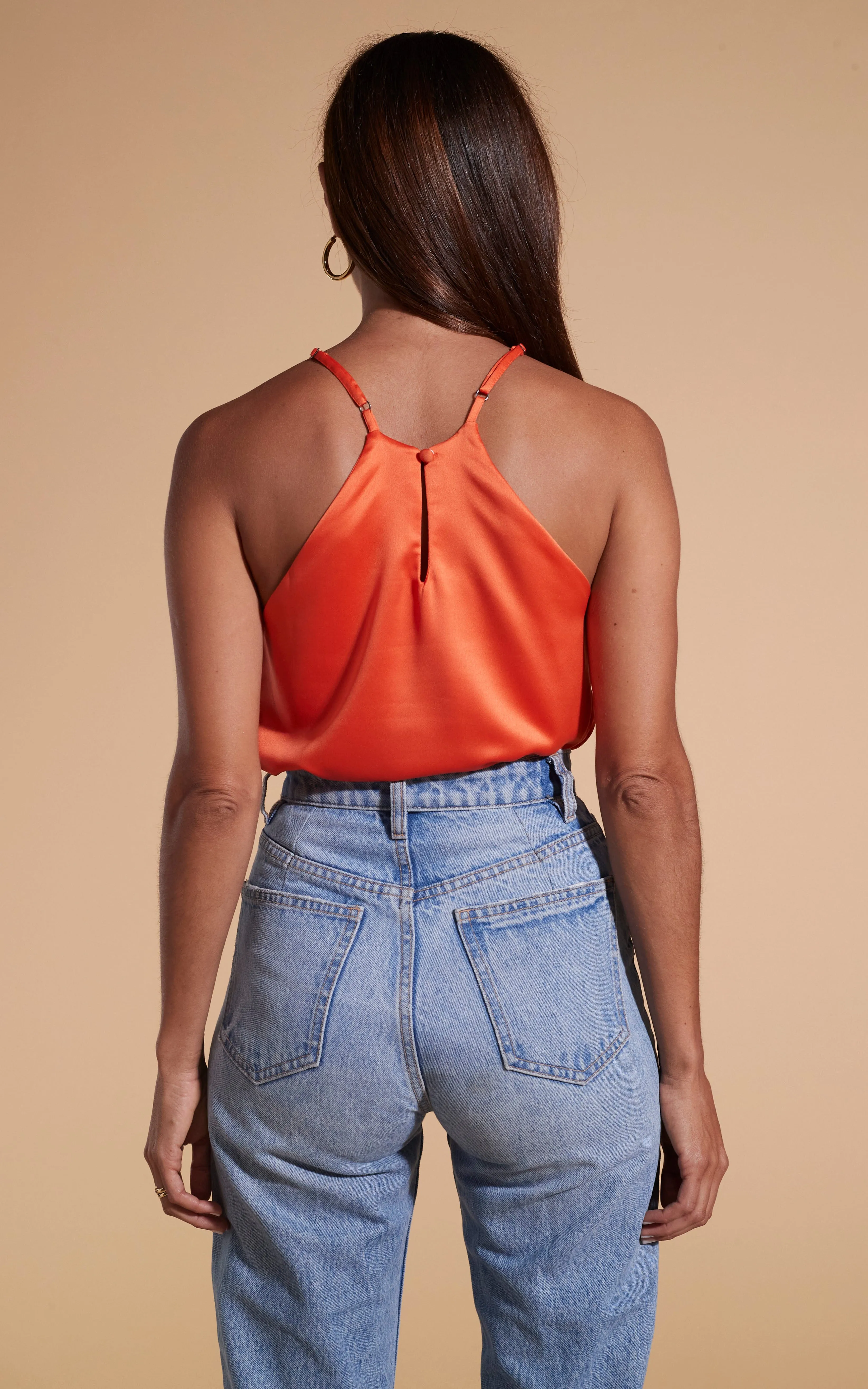 Nina Halter Cami Top In Orange