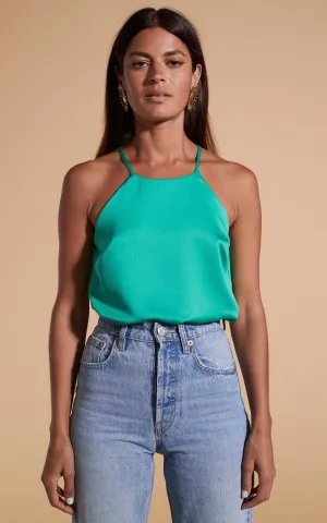 Nina Halter Cami Top In Teal Green