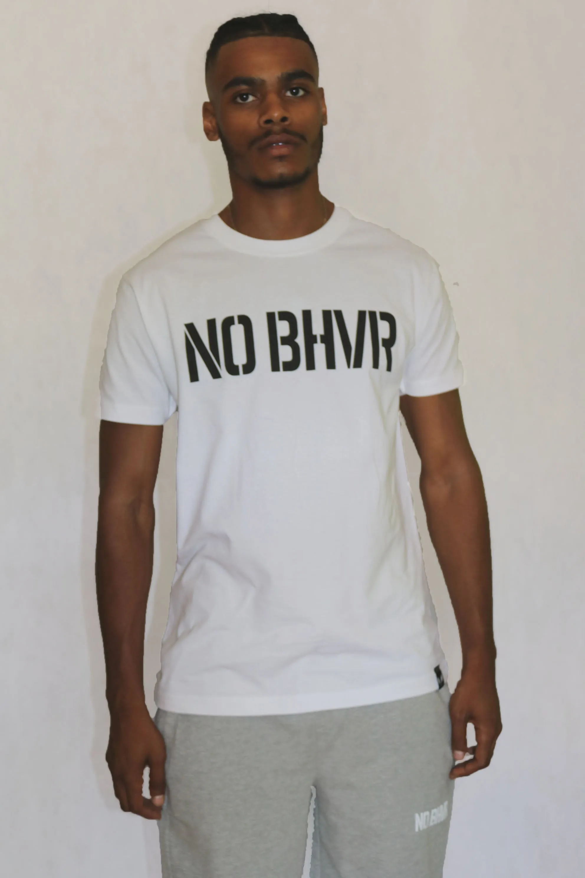 NO BHVR Large Print Tee (White)