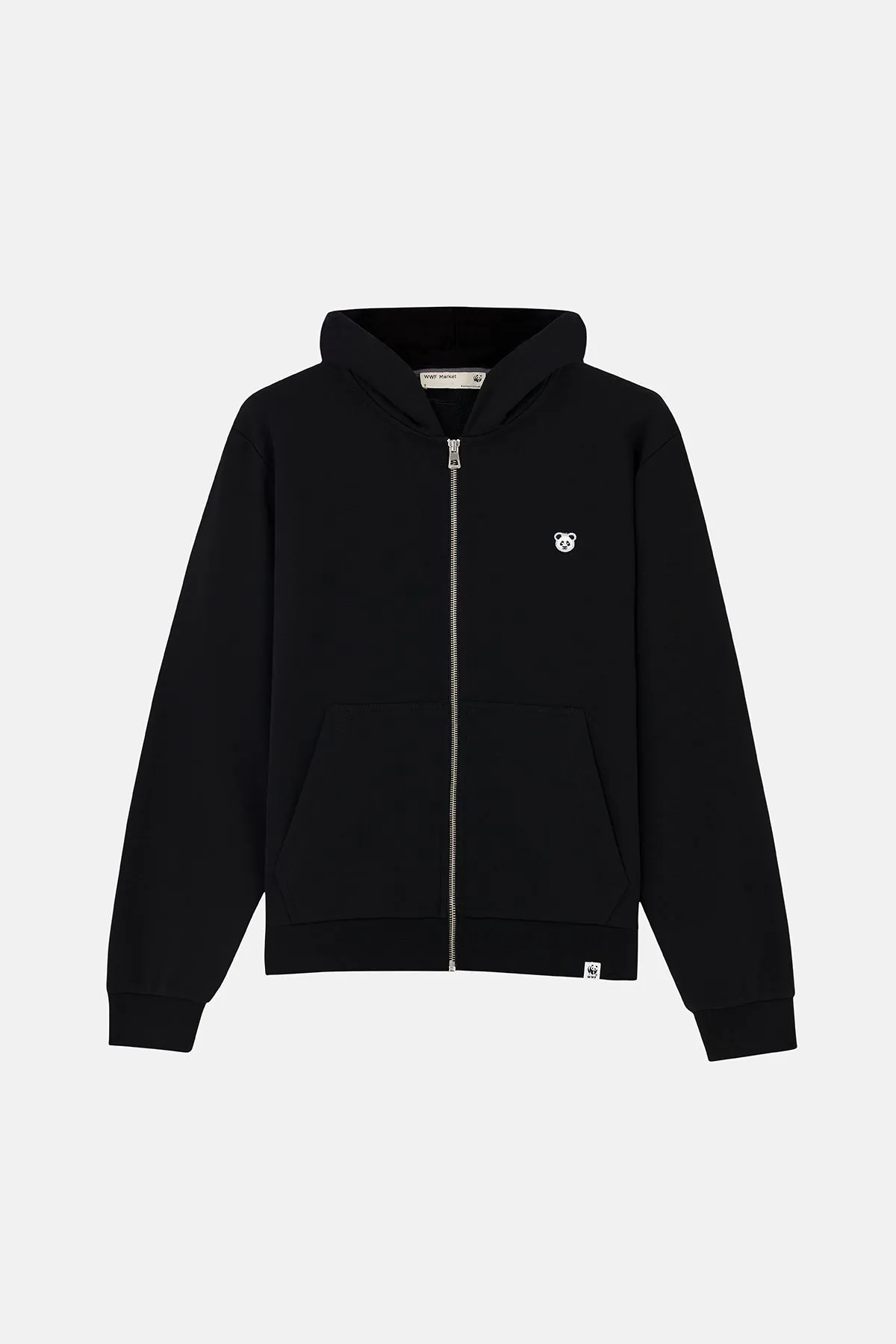 Panda Soft Fleece Full-Zip Hoodie - Siyah