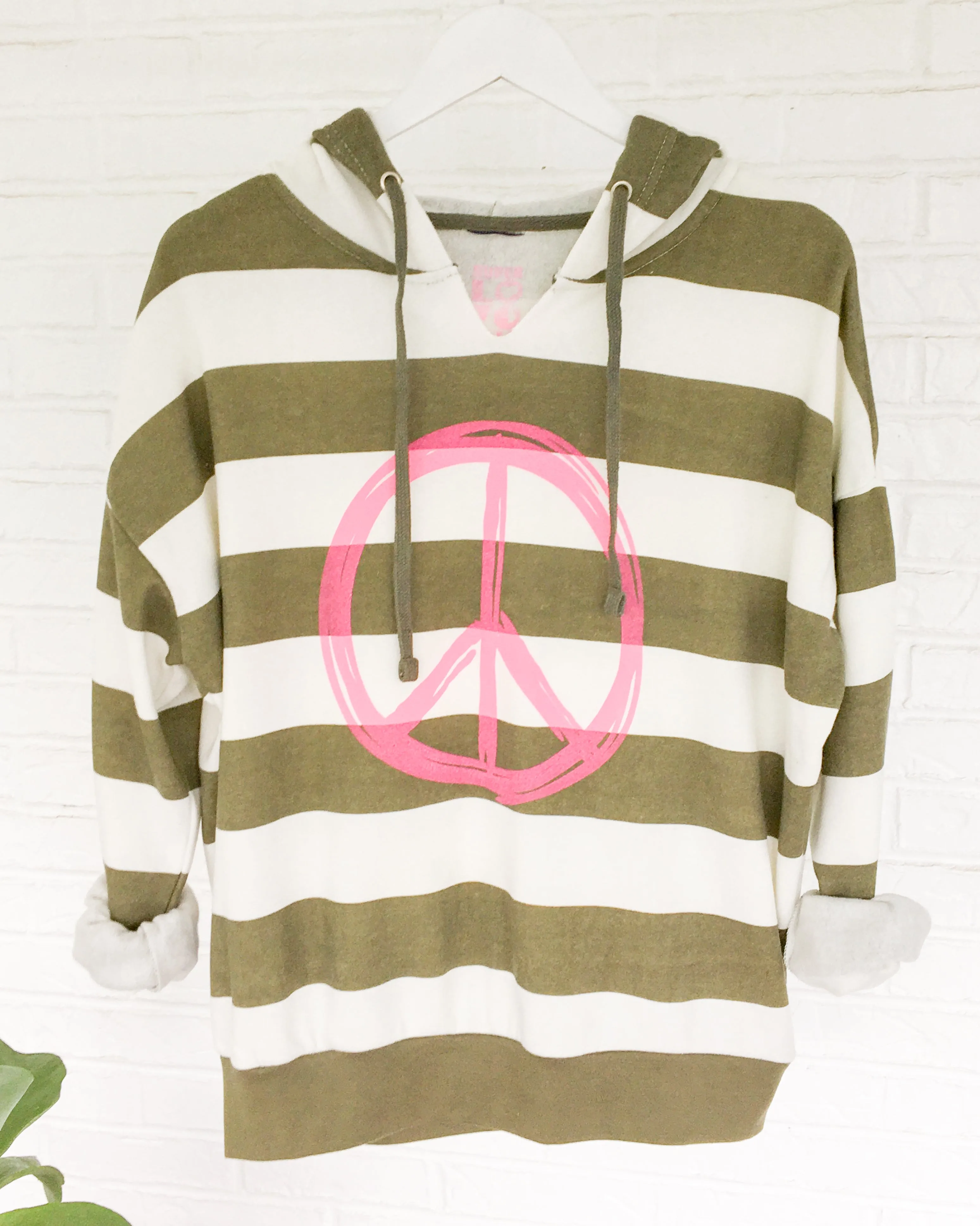 PEACE - Striped Super Soft  Hoodie