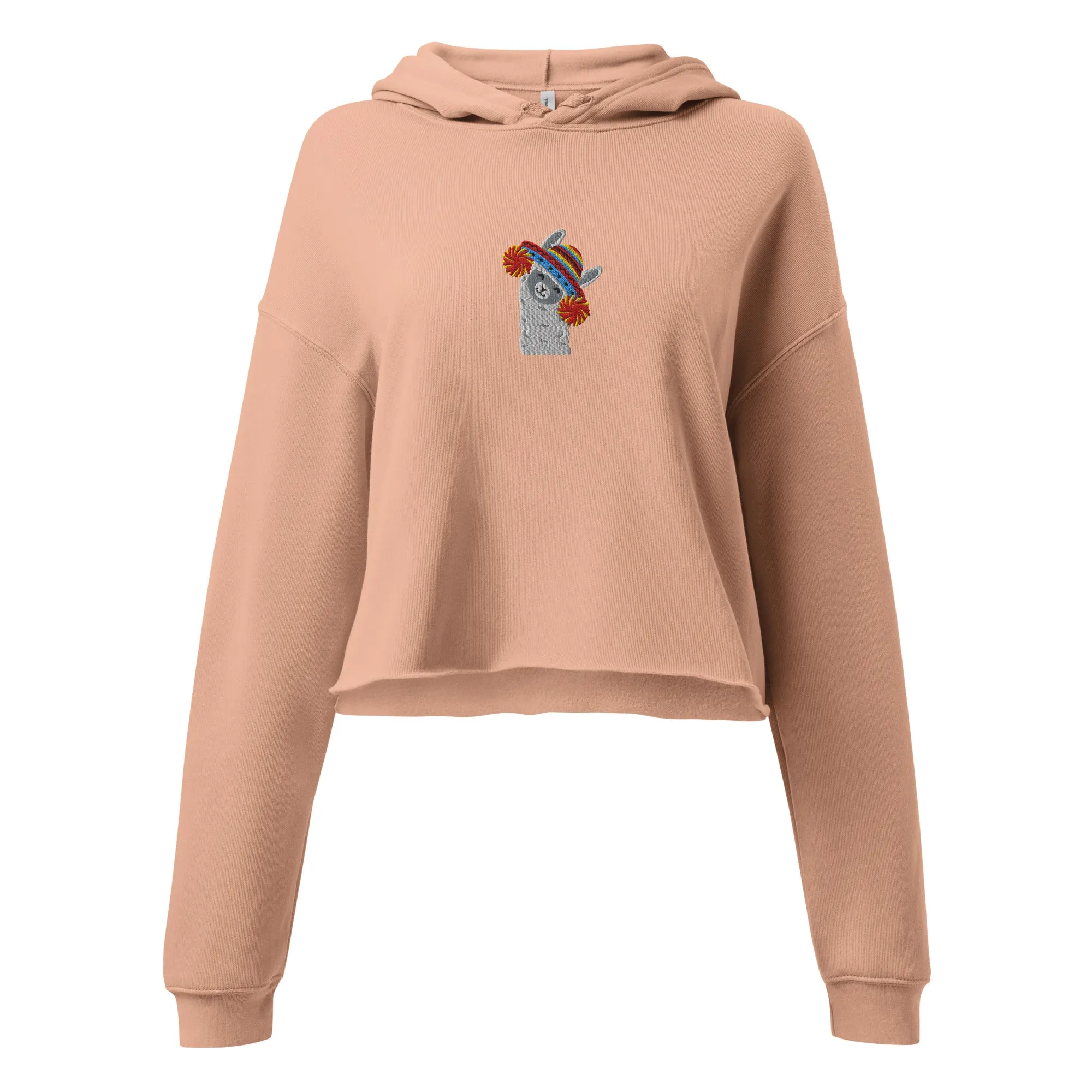 Peruvian Alpaca Embroidered Cropped Hoodie