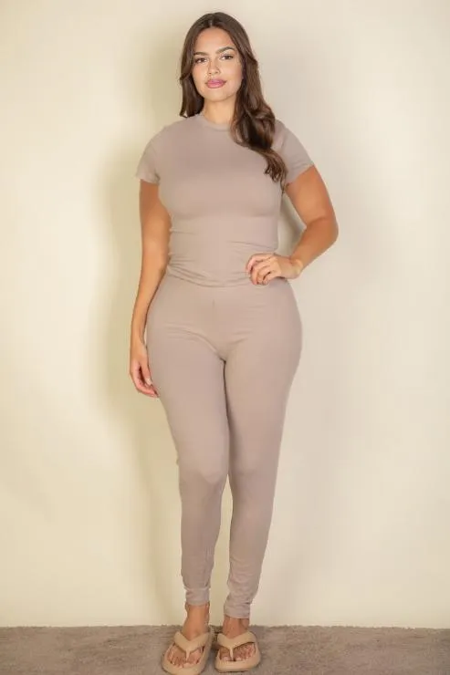 Plus Basic Solid Leggings