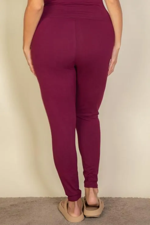 Plus Basic Solid Leggings