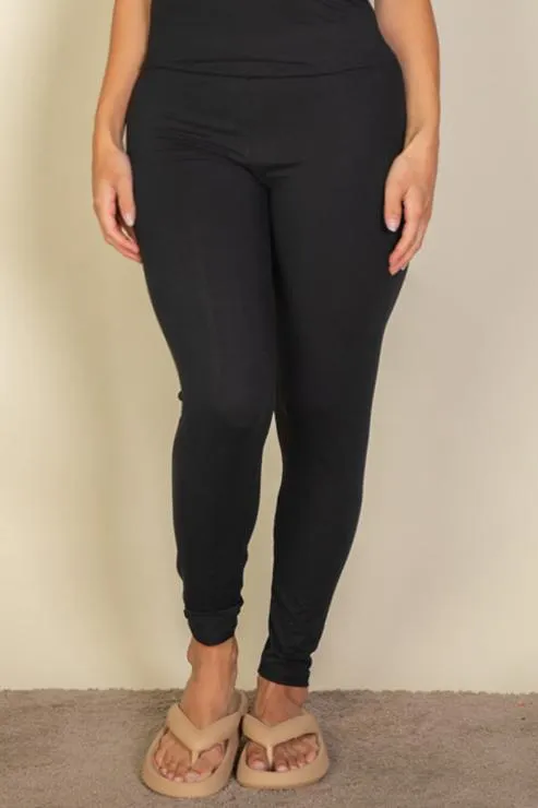 Plus Basic Solid Leggings