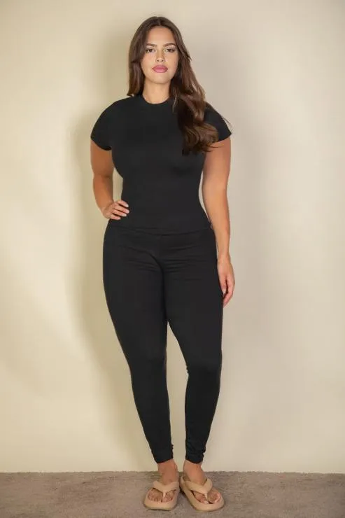 Plus Basic Solid Leggings