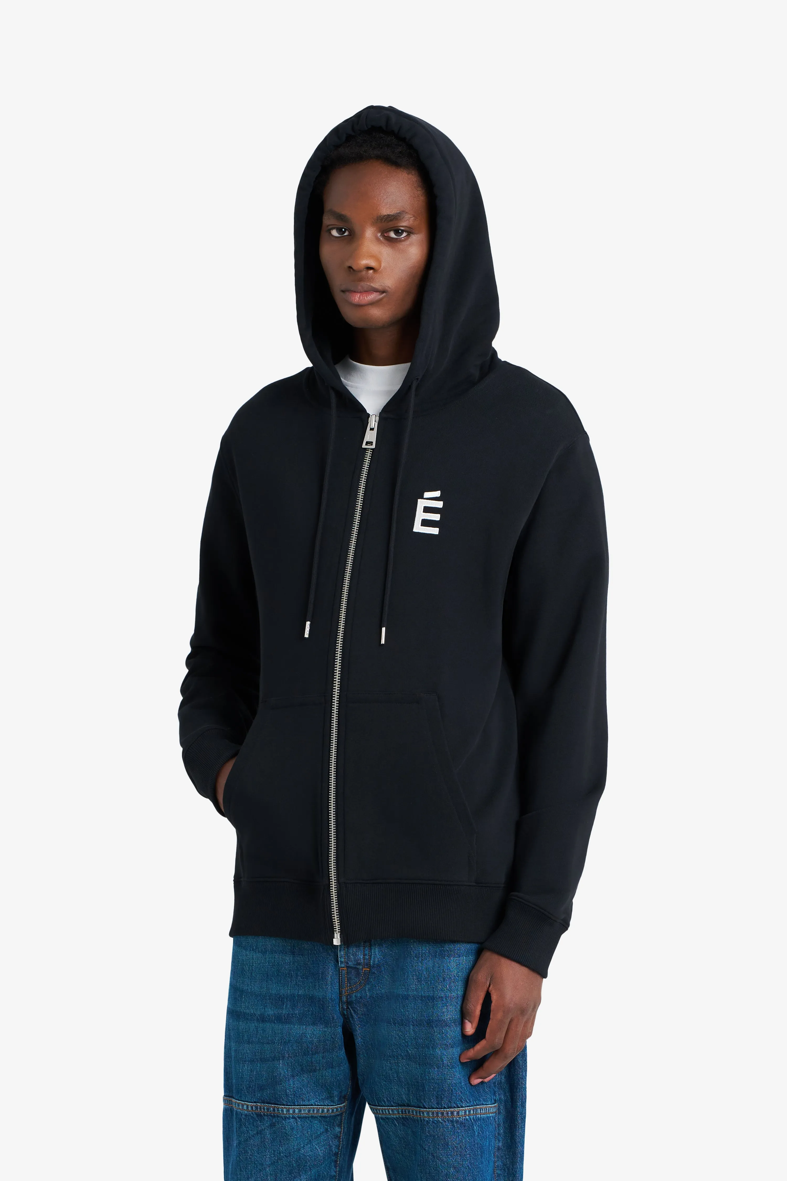 REGULAR ZIP HOODIE É BLACK