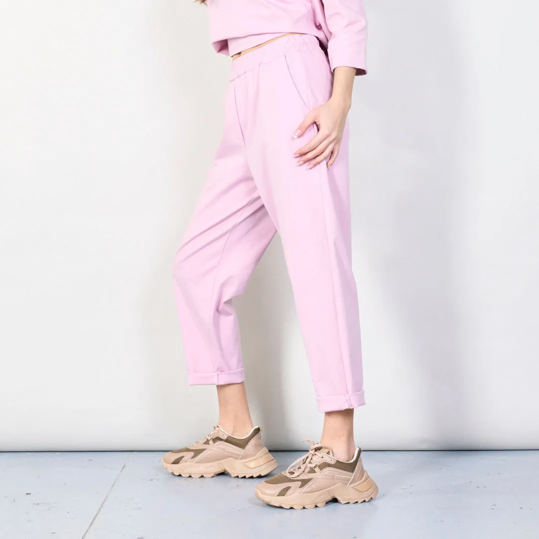 Relaxed fit elastic waist trousers wholesale