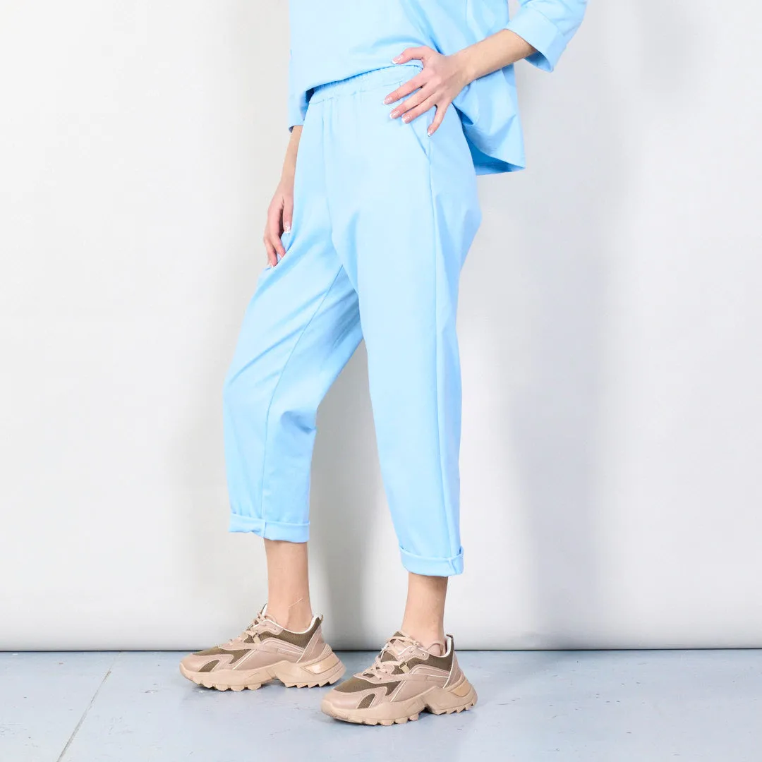 Relaxed fit elastic waist trousers wholesale