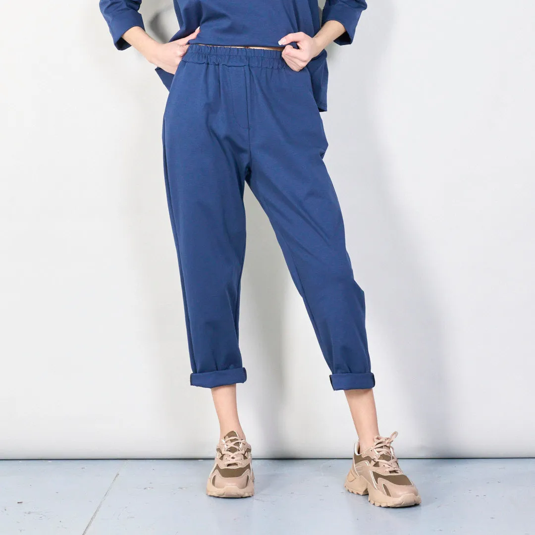 Relaxed fit elastic waist trousers wholesale