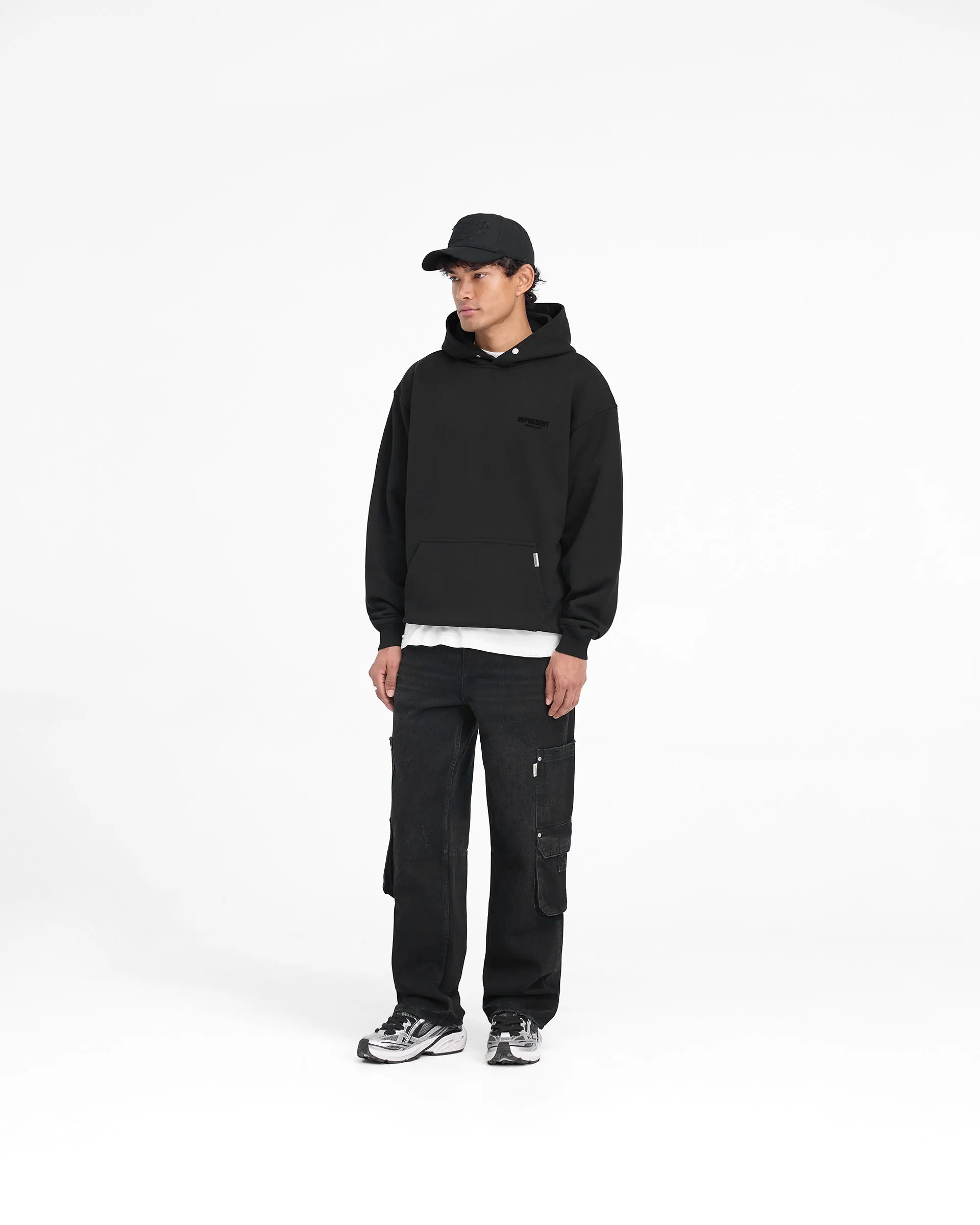 Represent Owners Club Flocked Hoodie - Black