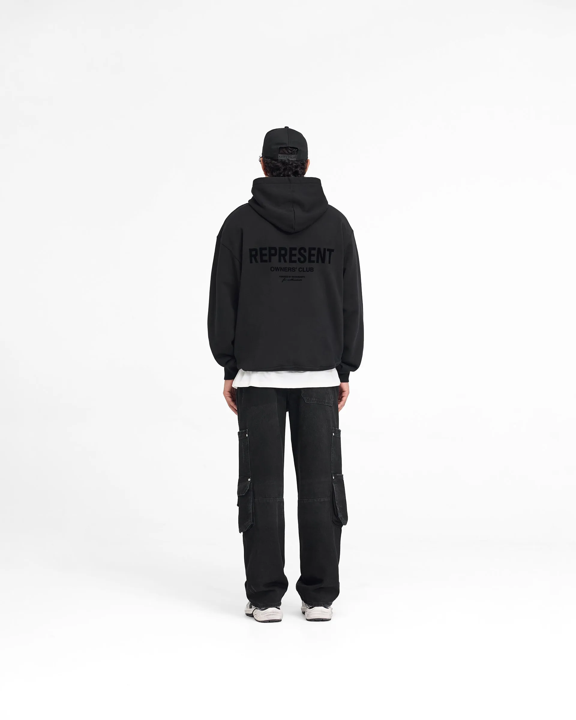 Represent Owners Club Flocked Hoodie - Black